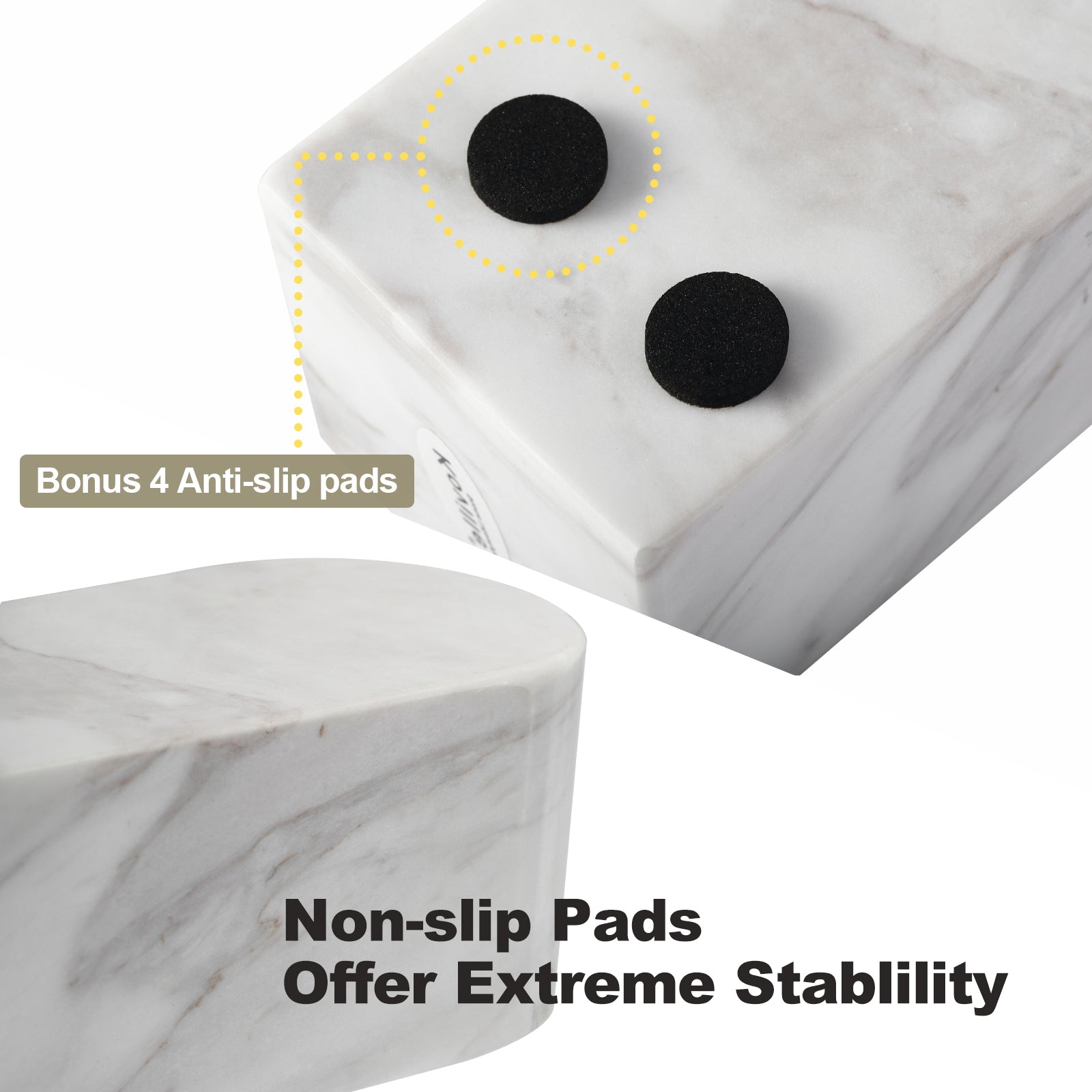 Koville medium triumphal arch bookends for shelf styling in Volakas natural stone