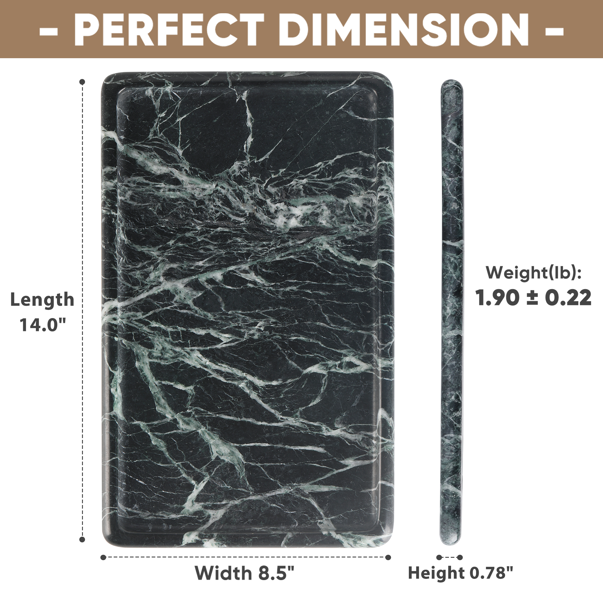 Koville Natural Stone One-Piece Square Trays in Verde Remeggiato, product view 69