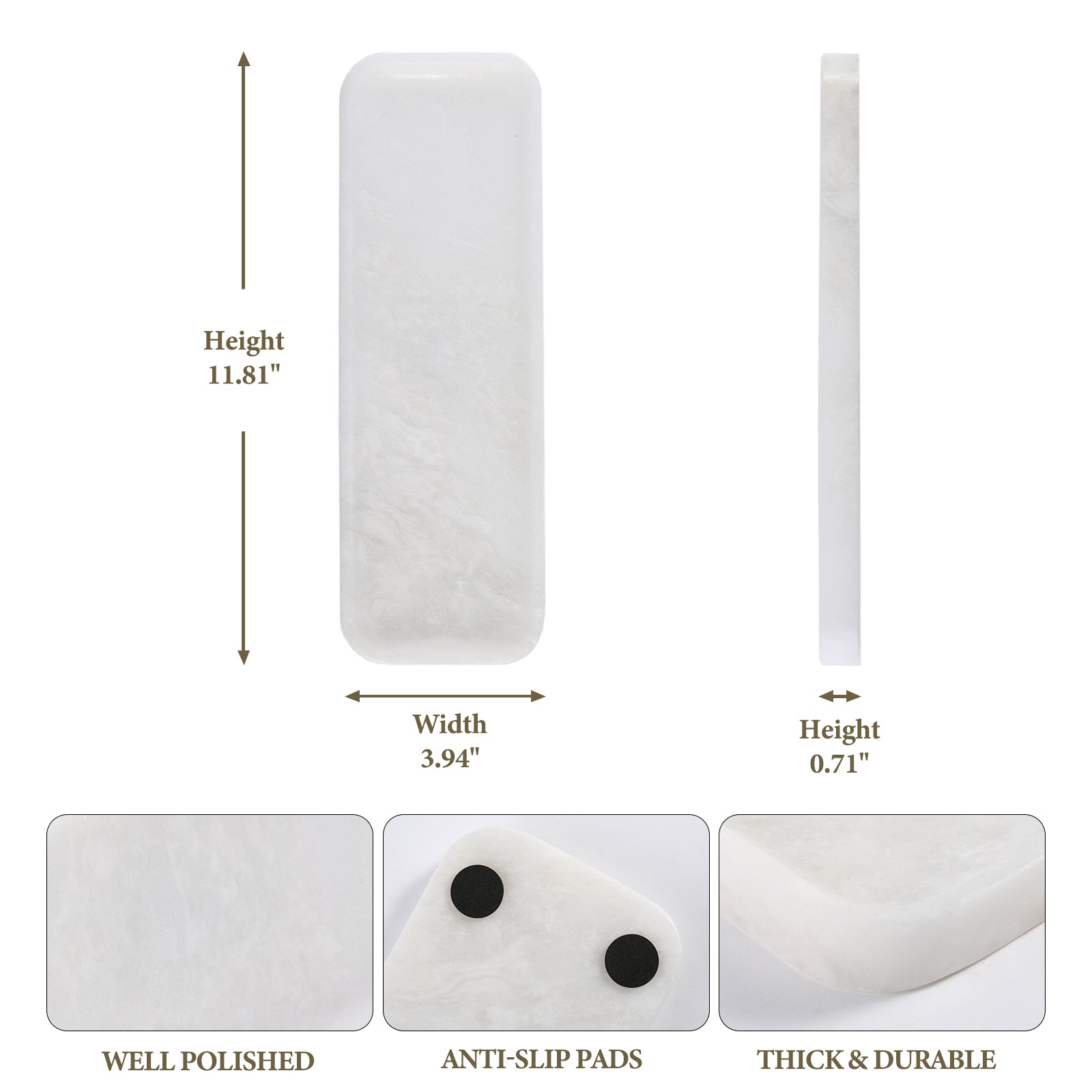 Koville Natural Stone One-Piece Square Trays in Namib Bianco, product view 80