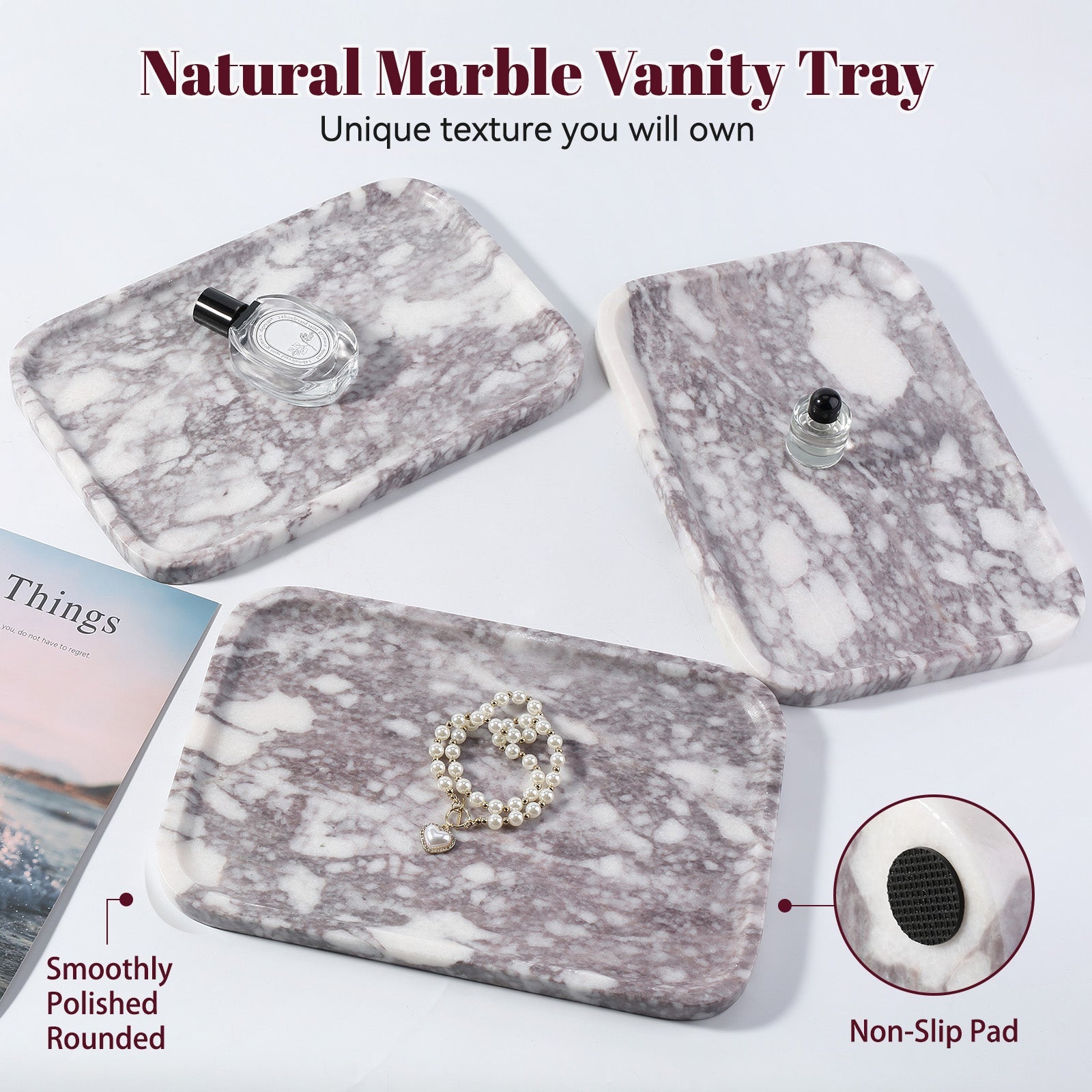 Koville Natural Stone One-Piece Square Trays in natural stone, product view 96