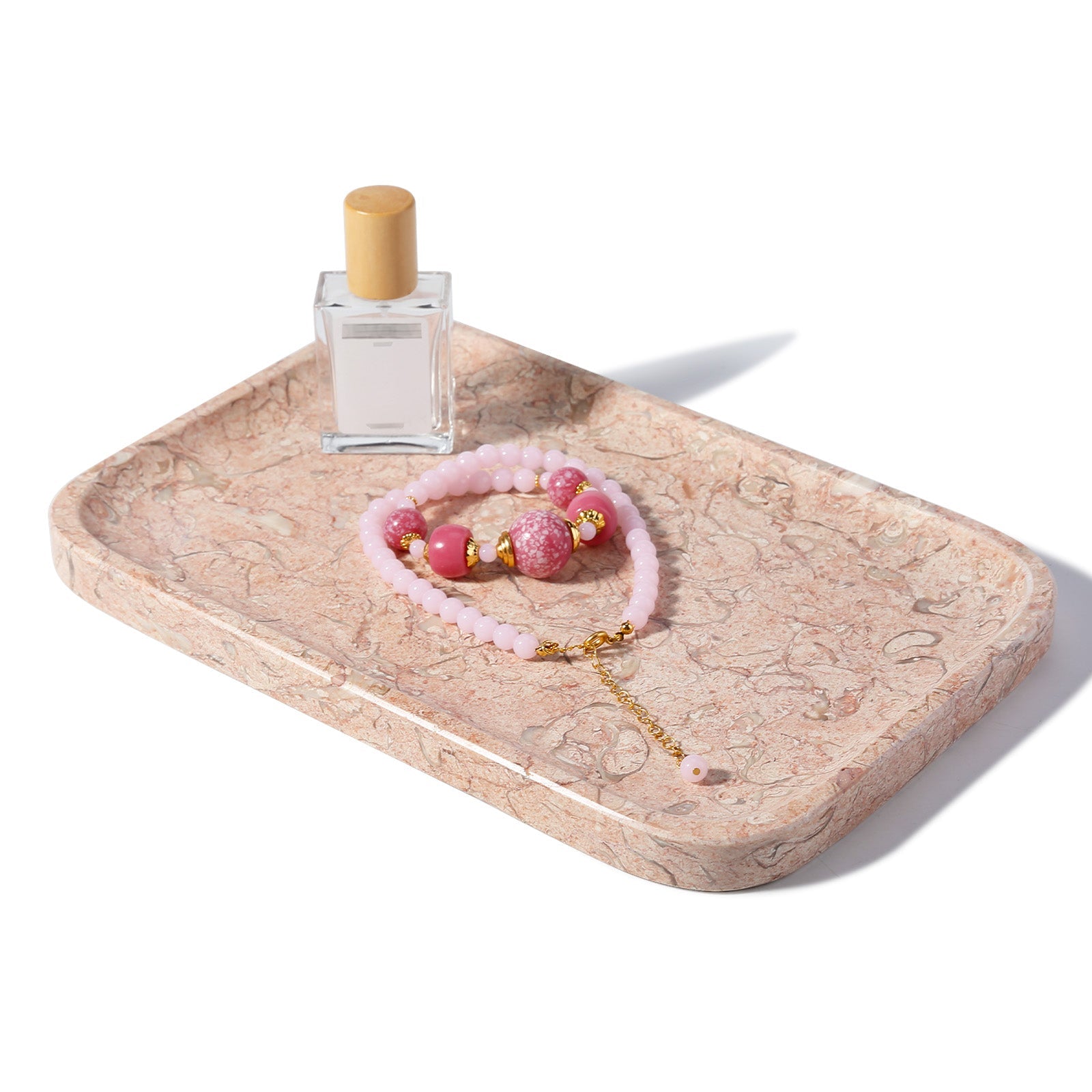 Koville Natural Stone One-Piece Square Trays in Coquille Pink, product view 99
