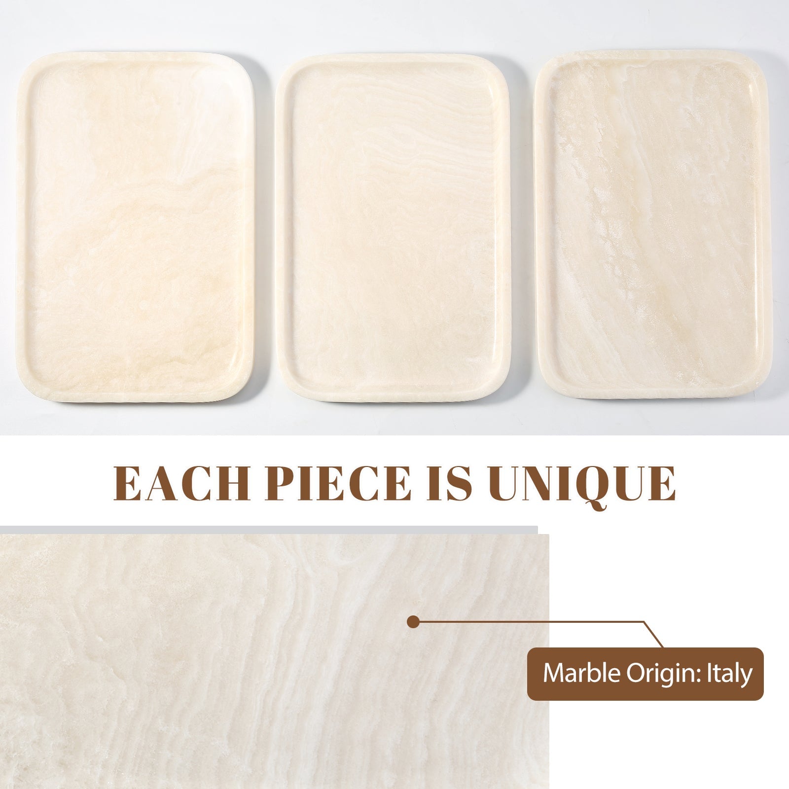 Koville Natural Stone One-Piece Square Trays in Navona, product view 124