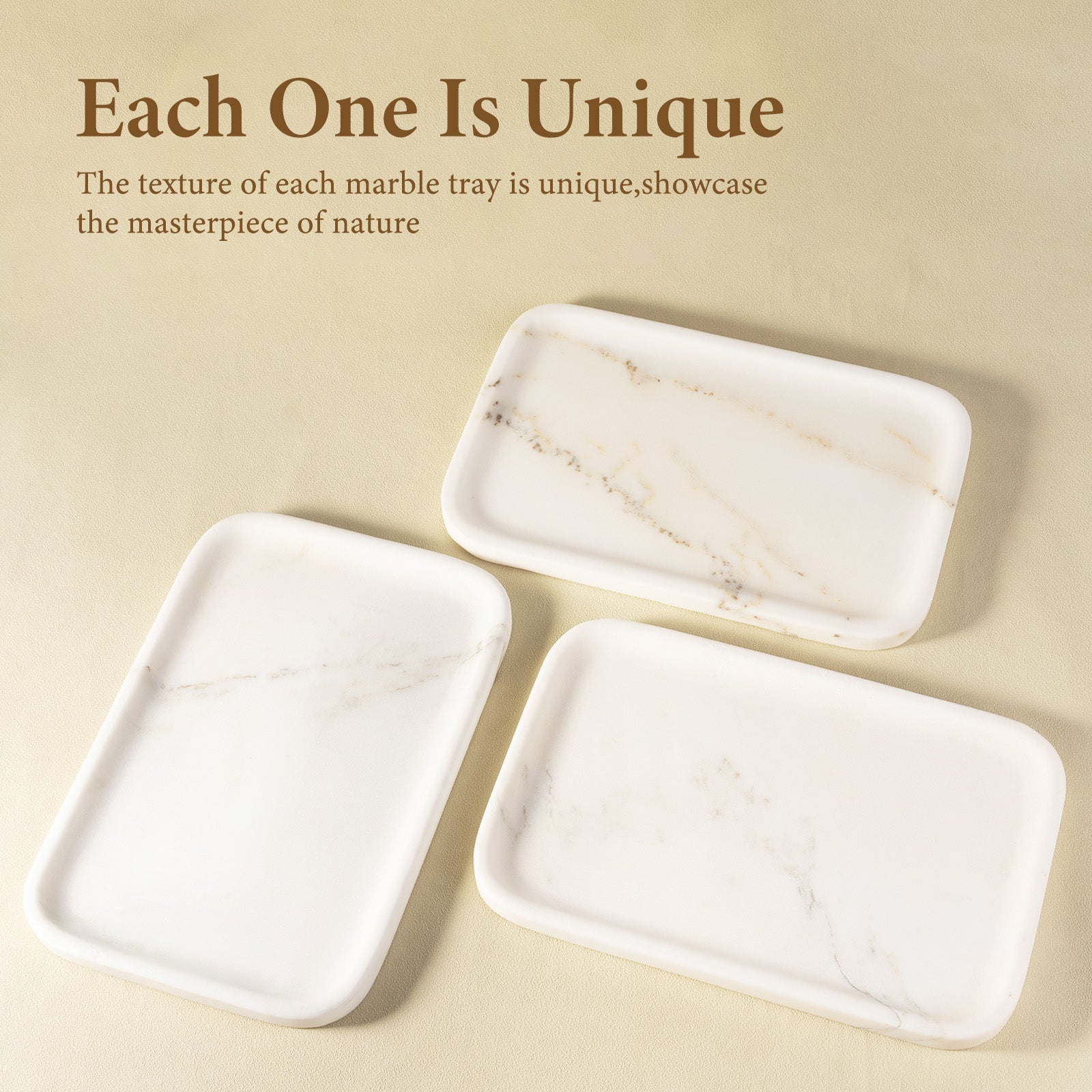 Koville Natural Stone One-Piece Square Trays in natural stone, product view 129