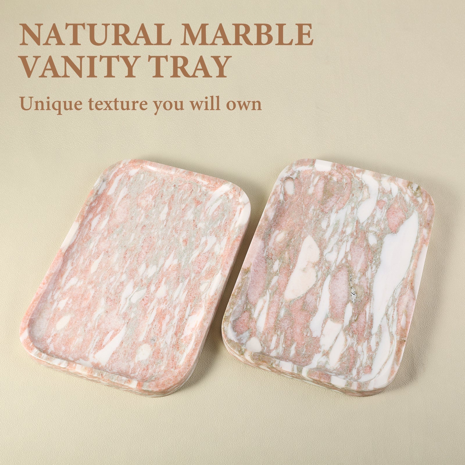 Koville red decorative tray in natural stone – view 7