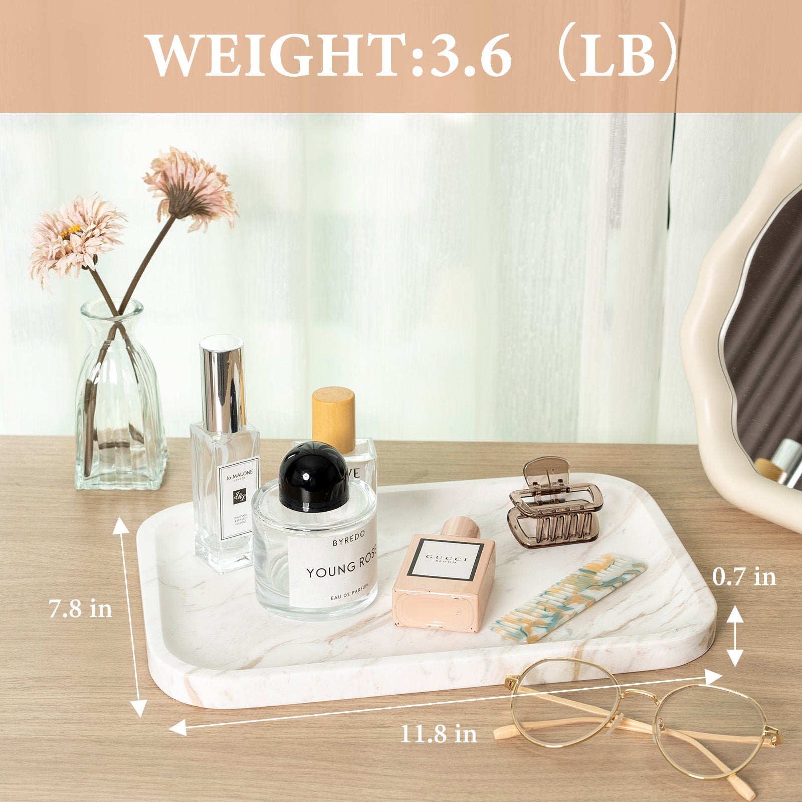 Koville Natural Stone One-Piece Square Trays in Volakas, product view 169