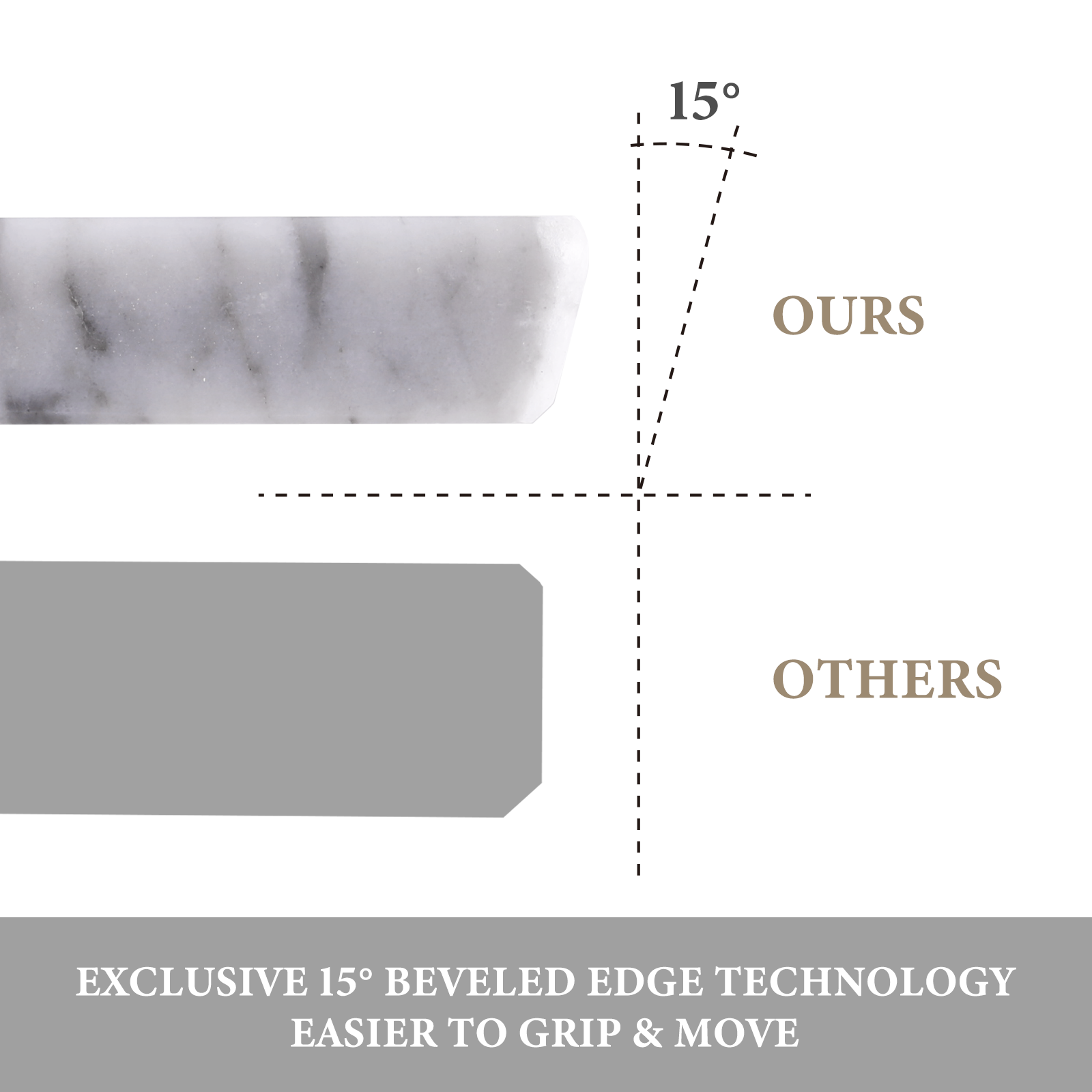 Koville natural stone pastry board in Bianco Carrara