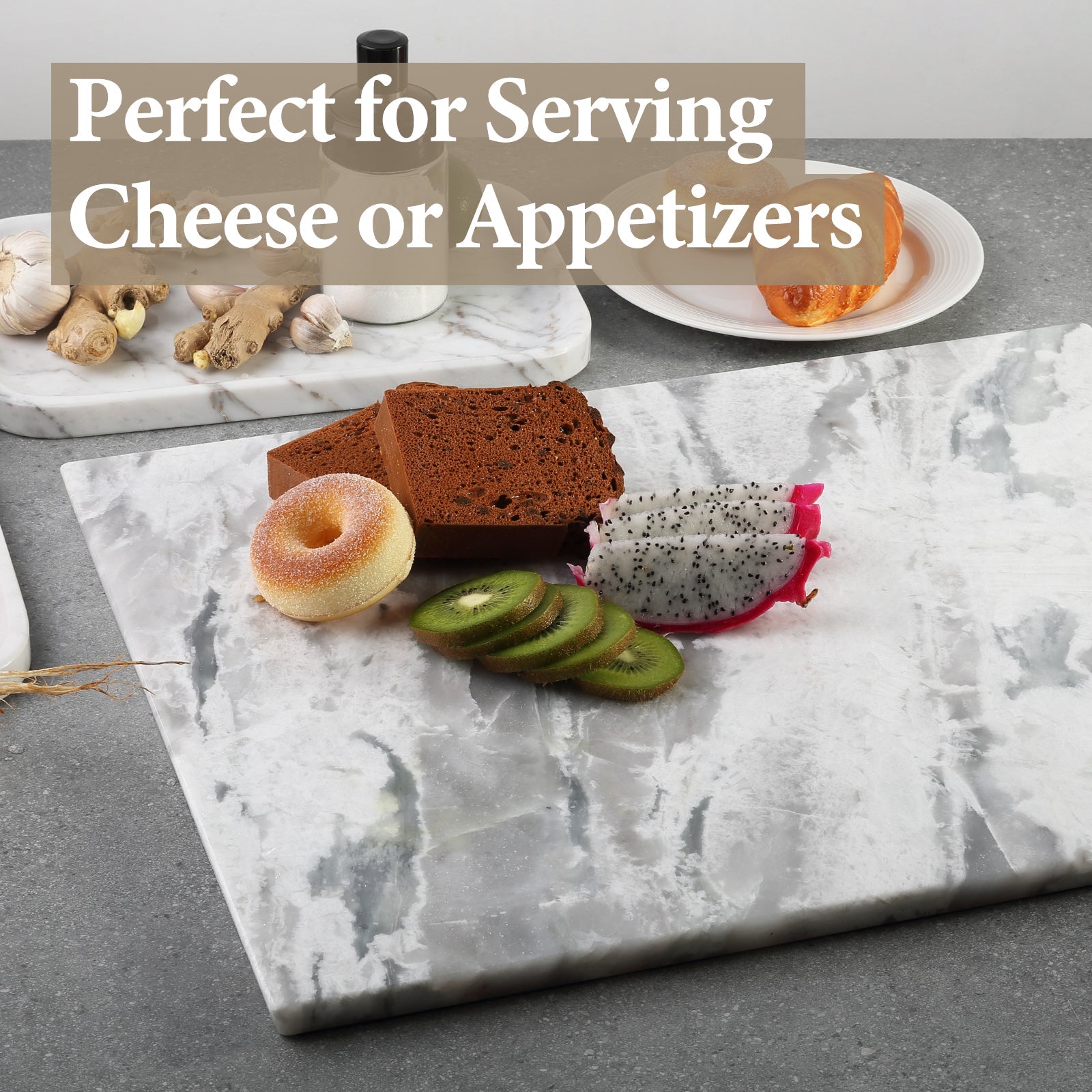 Koville natural stone pastry board in Rhino Grey