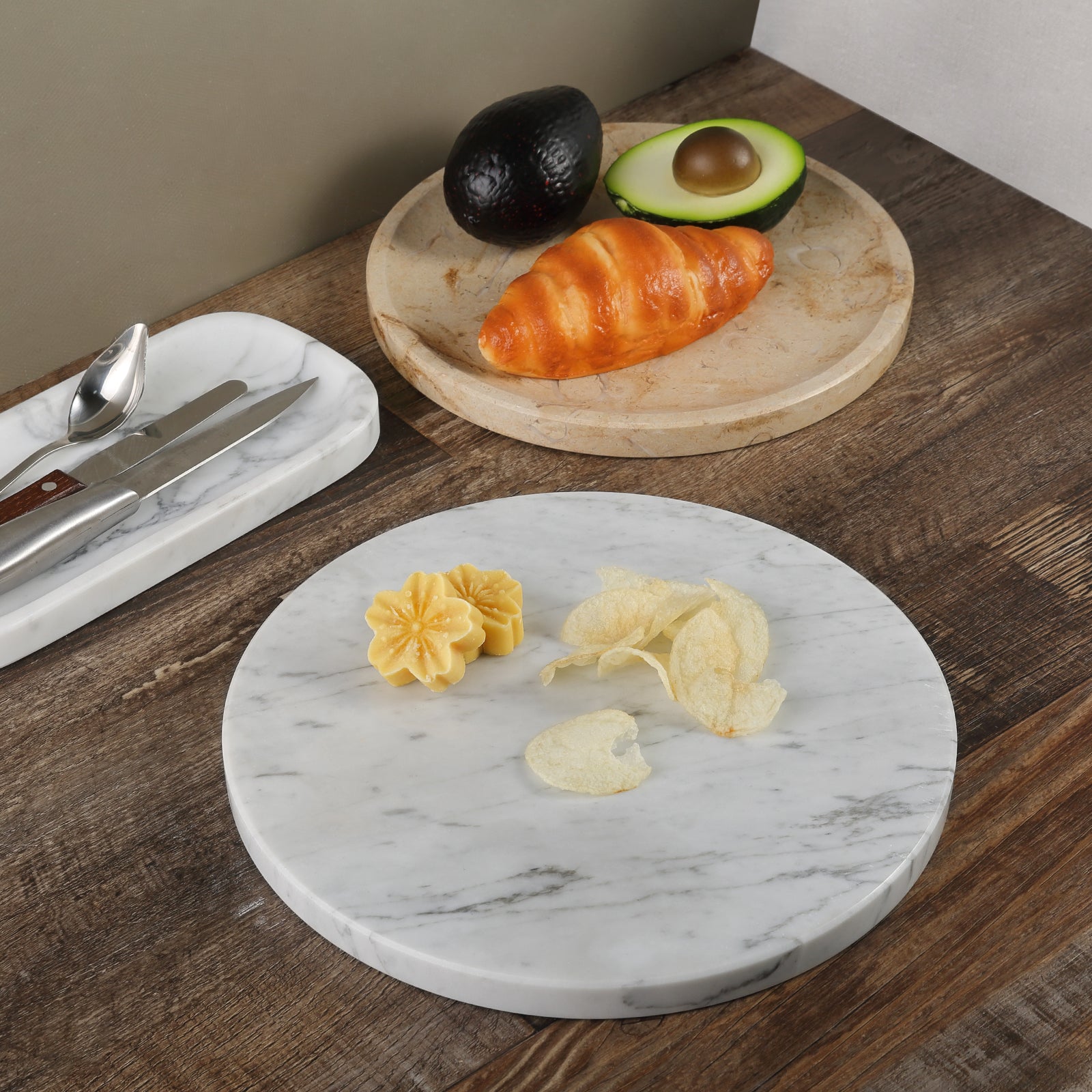 Koville round natural stone pastry board - Koville_Marble_Pastry_Board_-_round_D_280_Bianco_Carrara_2.jpg