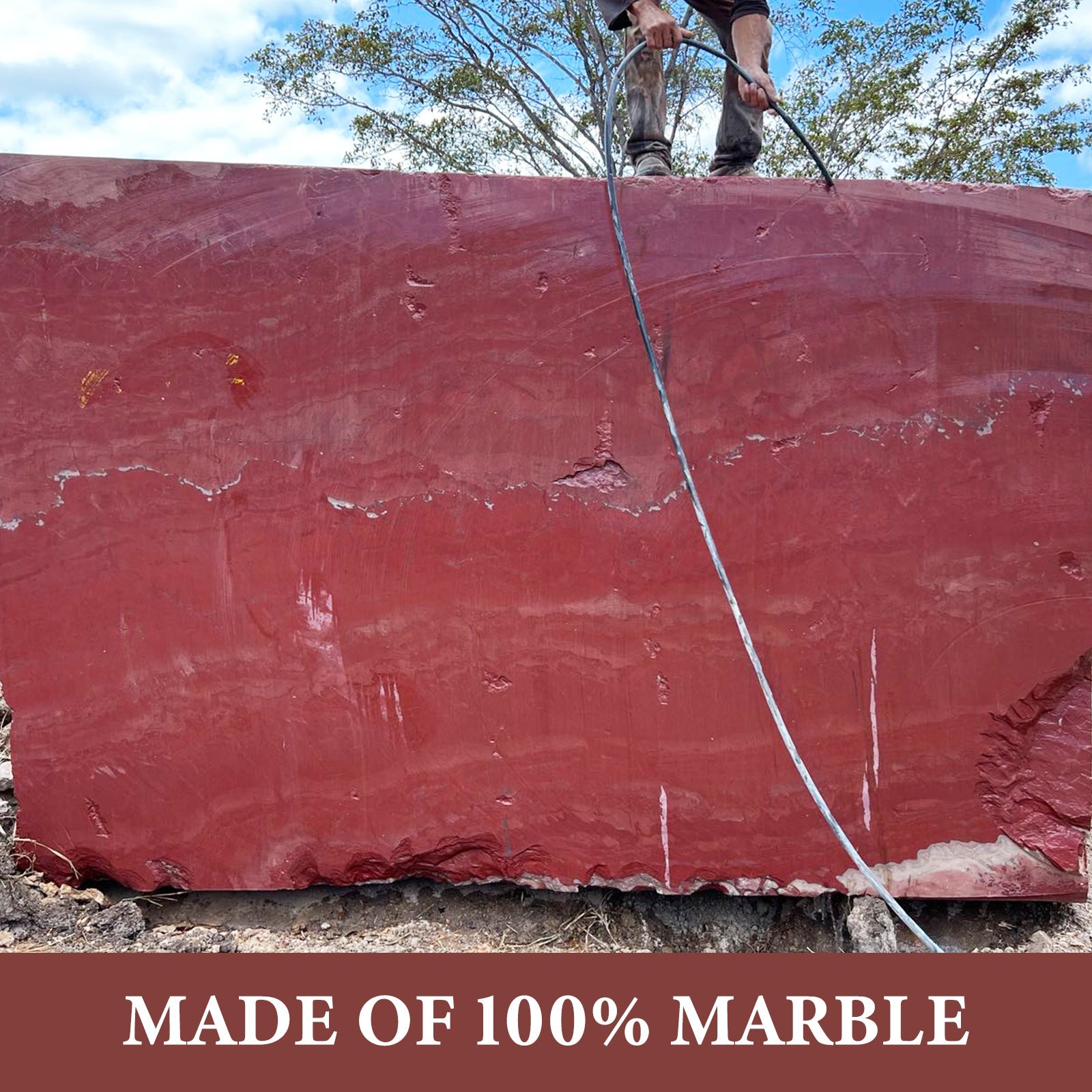 Koville natural stone pastry board in Rose Lepanto