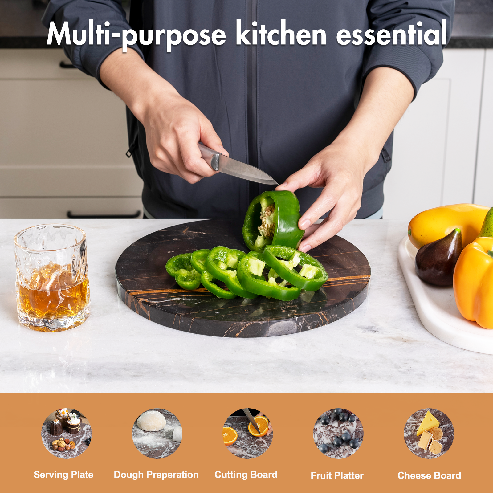 Koville round natural stone pastry board - Koville_Marble_Pastry_Board_-round_D_406_Noiraziza_5.png