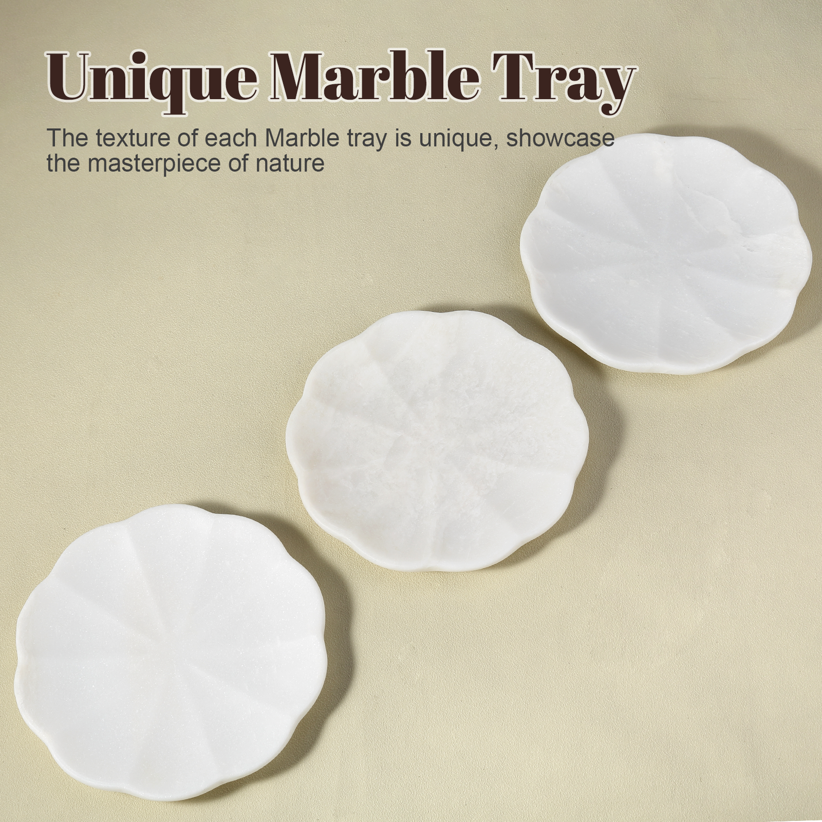 Koville pumpkin serving tray for table styling in Namib Bianco natural stone