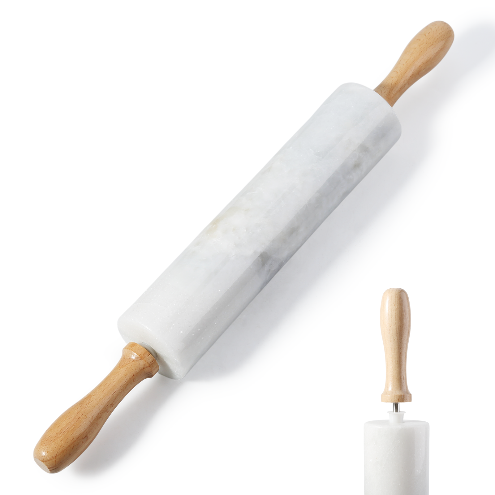 Koville white rolling pin(250*60*60) in natural stone