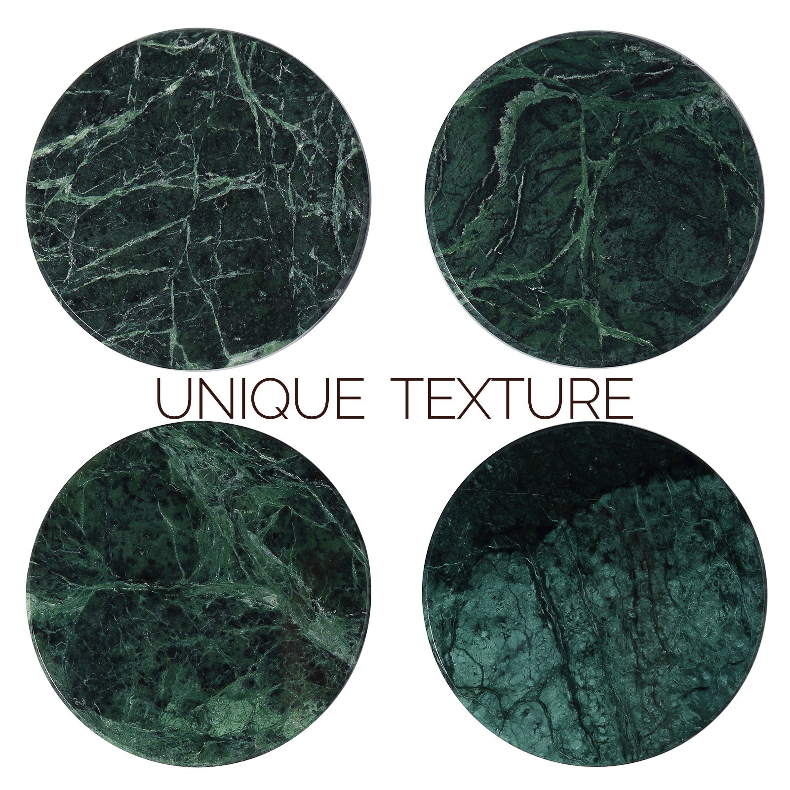 Koville Natural Stone Round Coaster Sets in Indian Green, product view 18