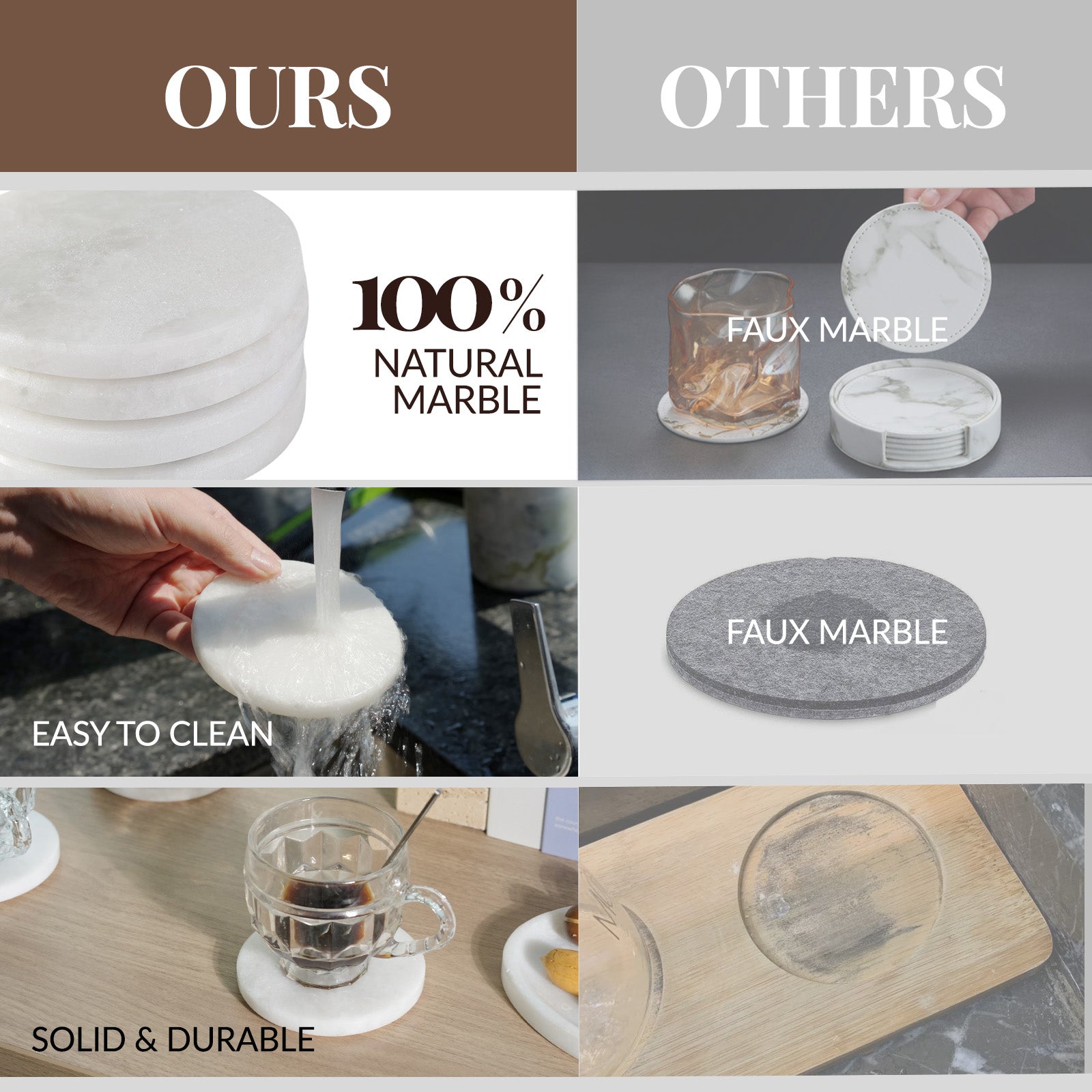 Koville Natural Stone Round Coaster Sets in Namib Fantasy, product view 23
