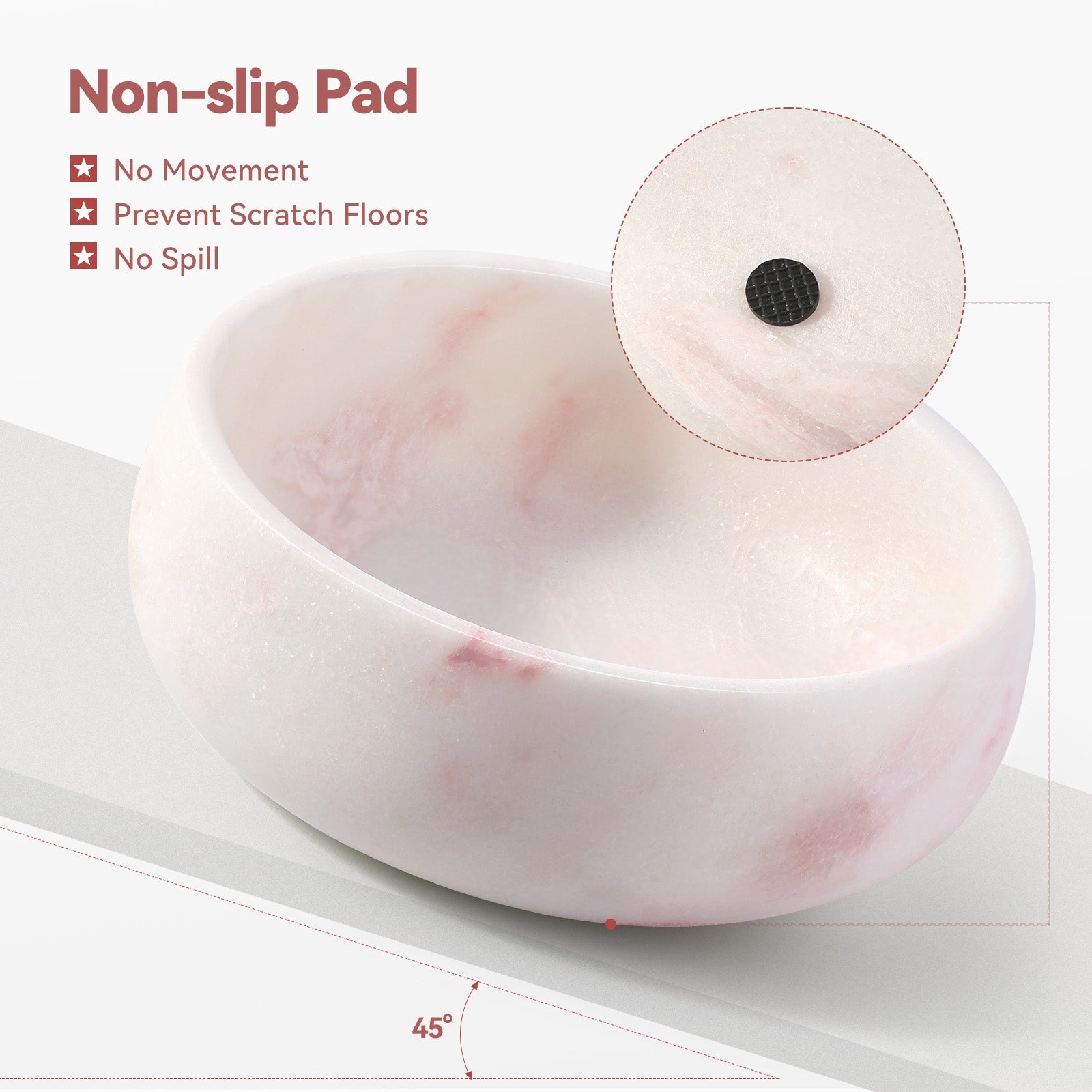 Koville natural stone pet bowl in Namibia Rose