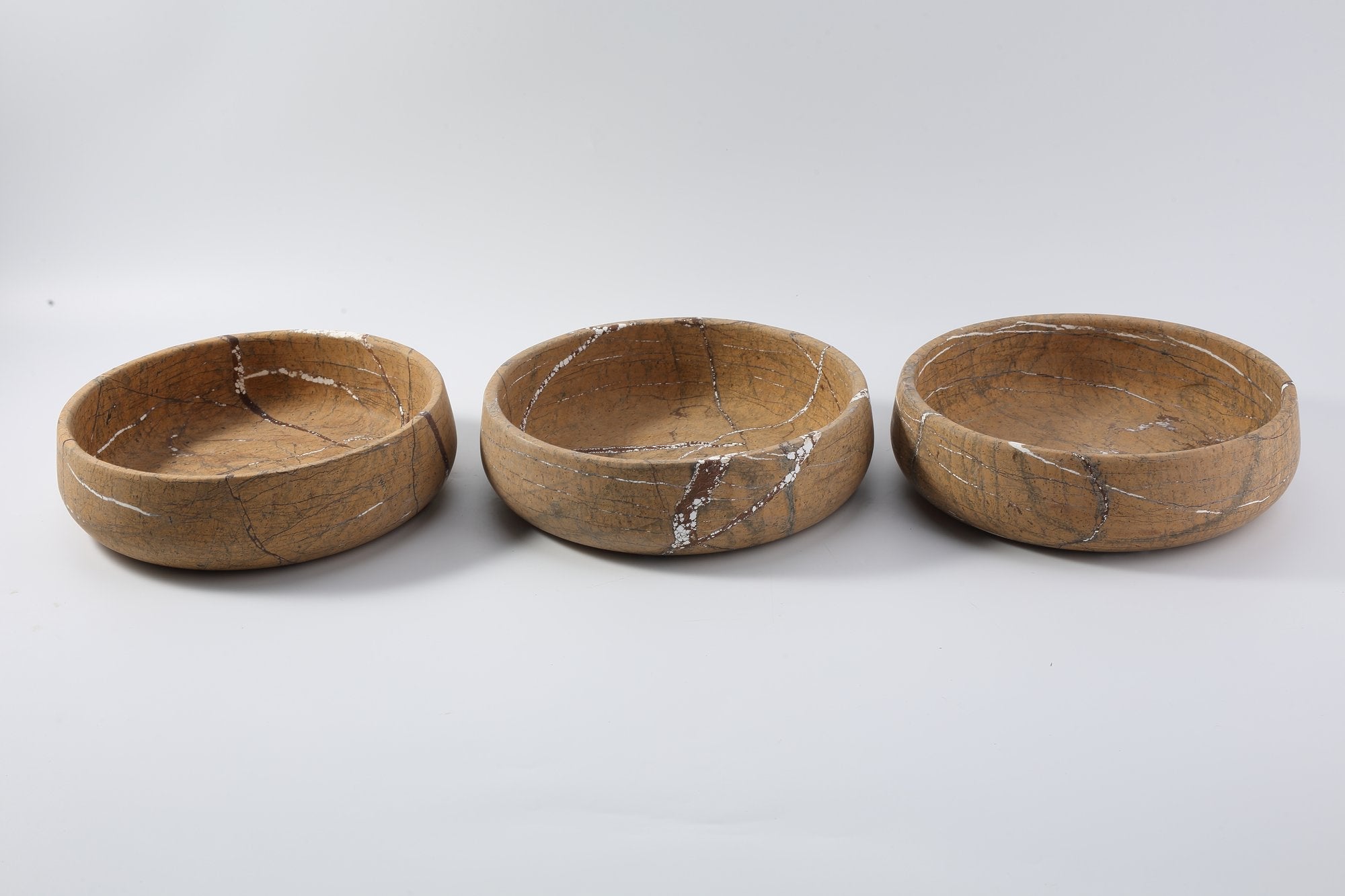 Koville yellow & gold pet bowl in natural stone