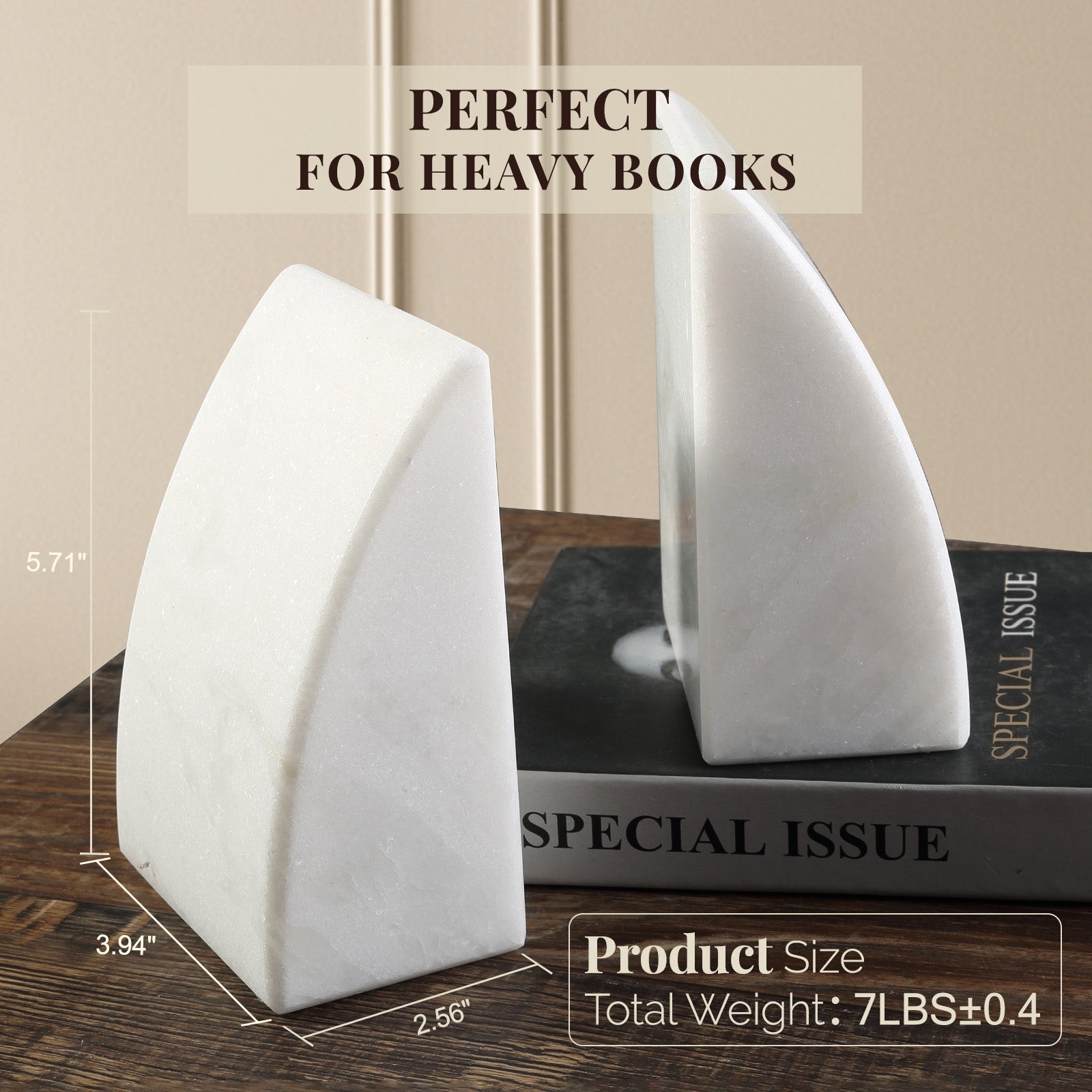 Koville Natural Marble Sailboat Bookend Set for Shelf Styling in Namib Fantasy - product presentation