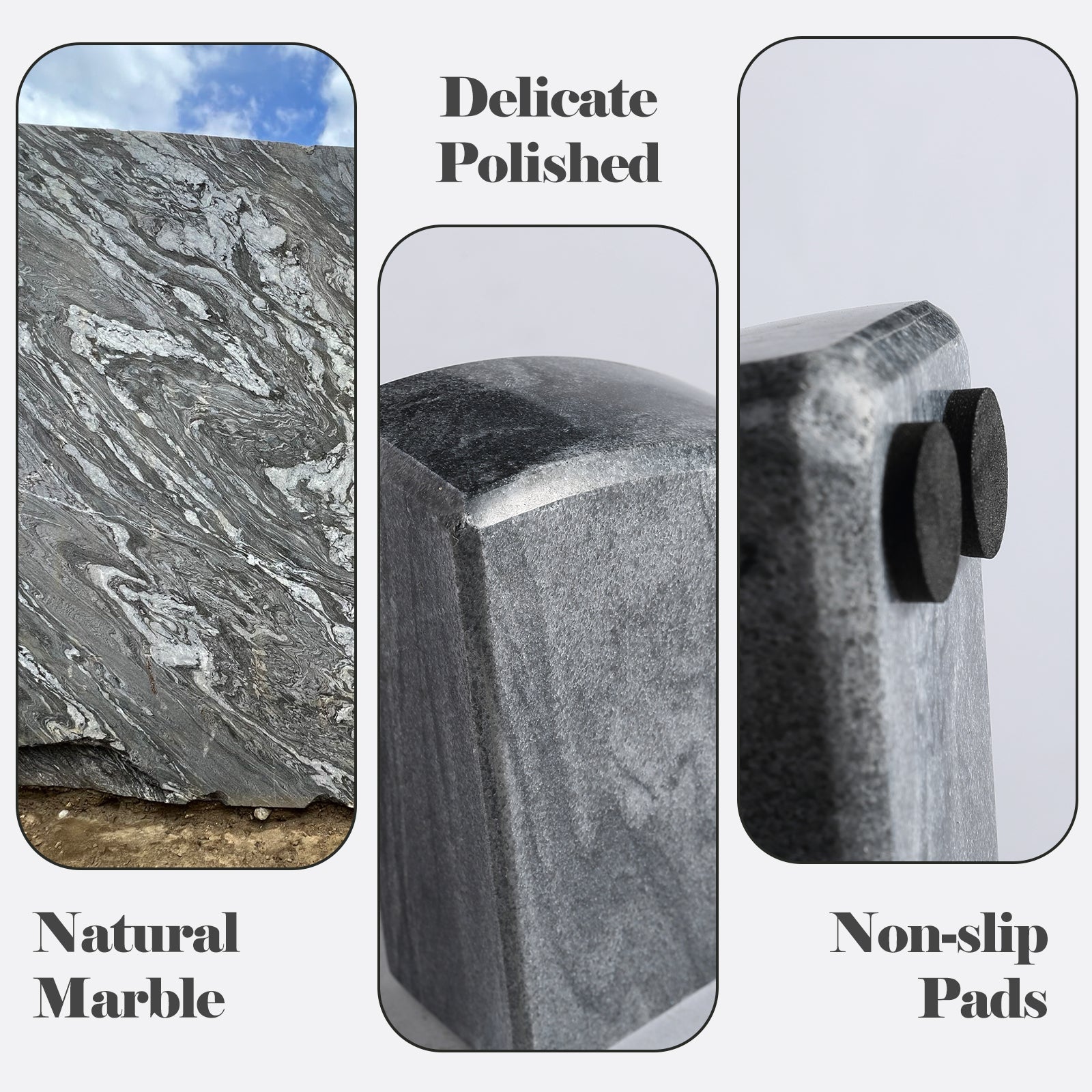Koville Natural Stone Sailboat Bookend Set for Shelf Styling in Monte Grigio - crafted stone profile