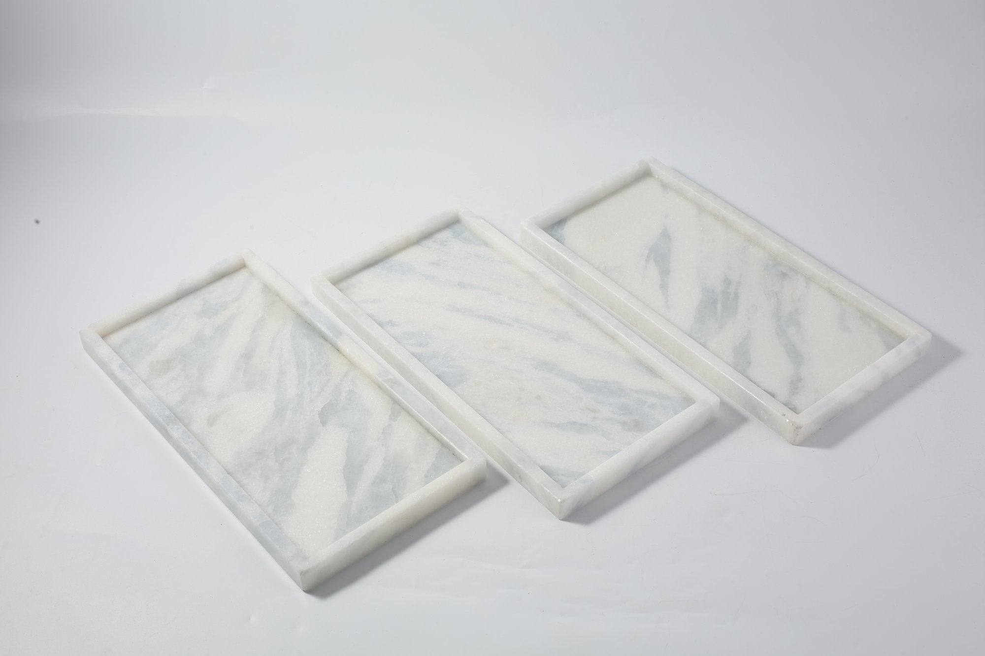 Koville white square tray(305*152) in natural stone