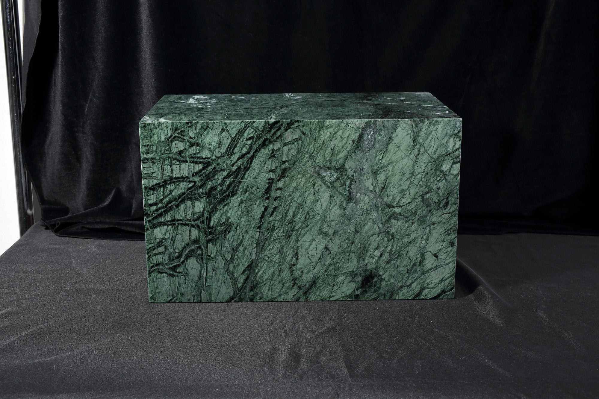 Koville Square Splicing Natural Stone Side Table in Indian Green