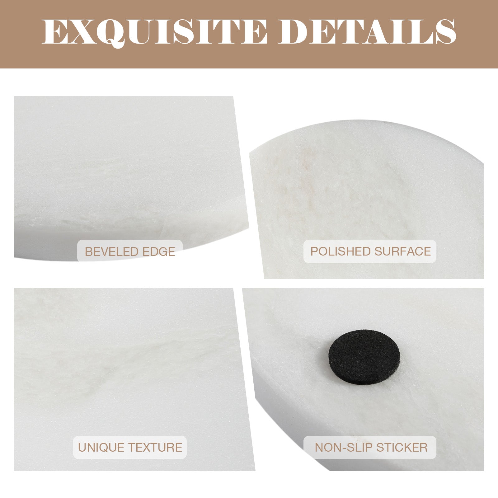 Koville Natural Stone Square Storage Tray for Everyday Use - 250 in natural stone, product view 11