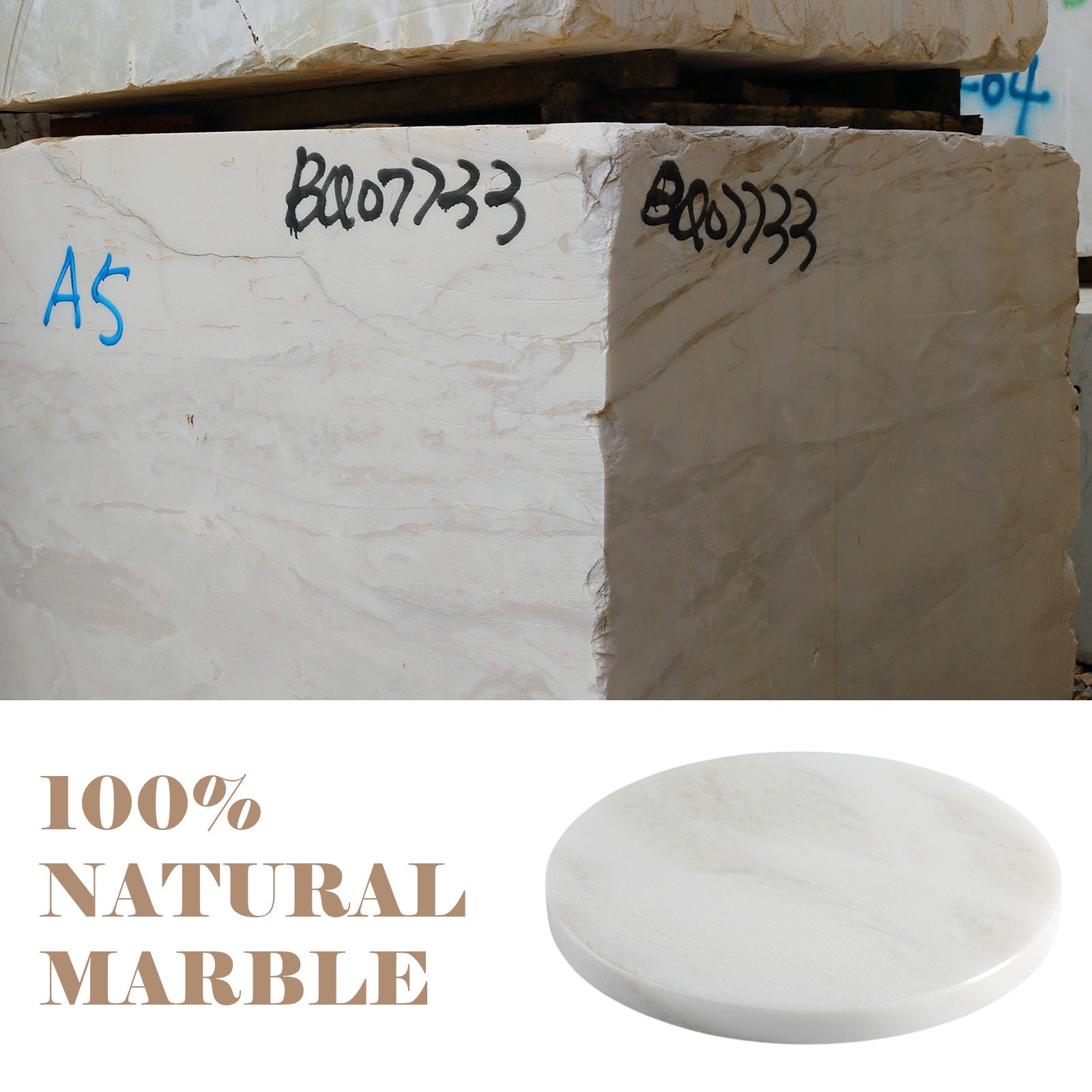 Koville Natural Stone Square Storage Tray for Everyday Use - 250 in natural stone, product view 9
