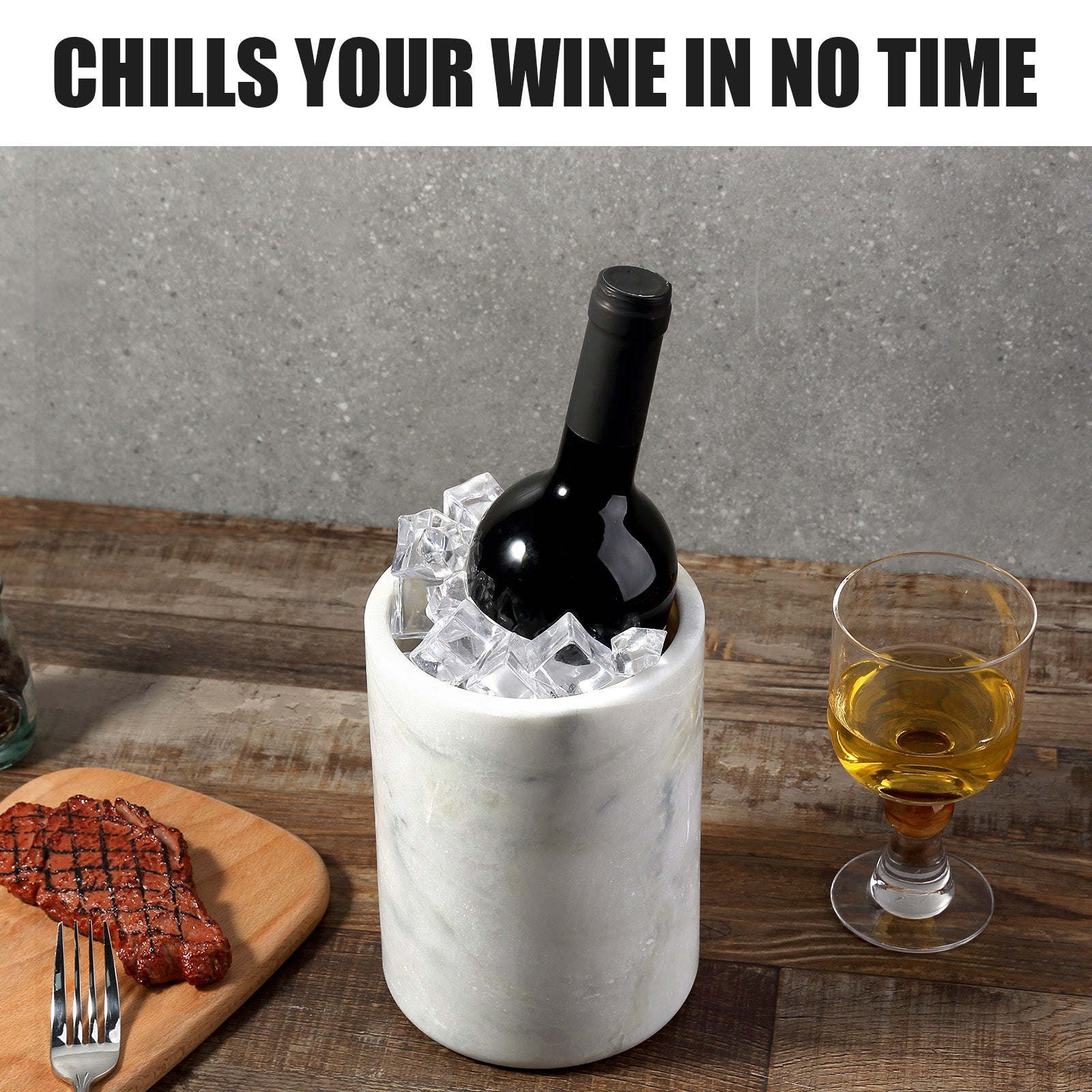 Koville Natural Stone Straight Wine Cooler in Bianco Palomino