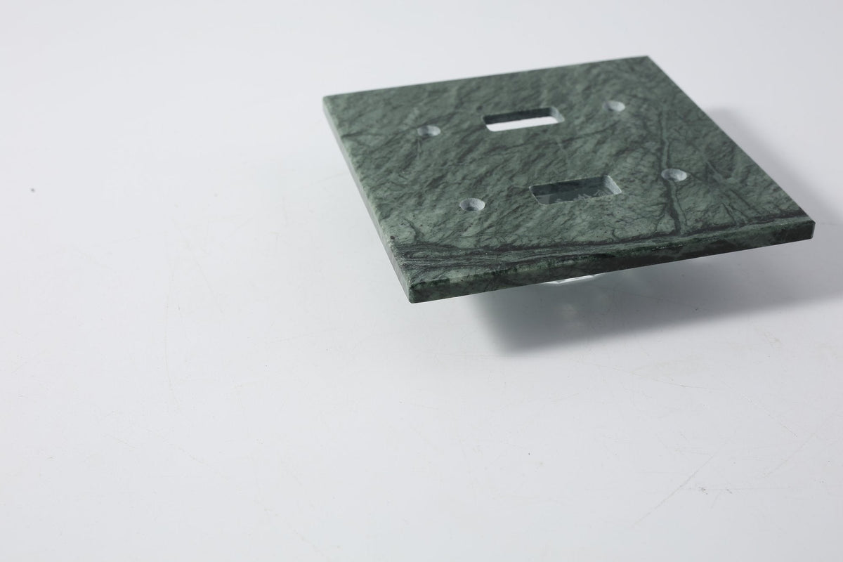 Koville Marble Square Toggle Switch Plate for Interior Walls, 4.5 × 4.5 in – Indian Green, view 2