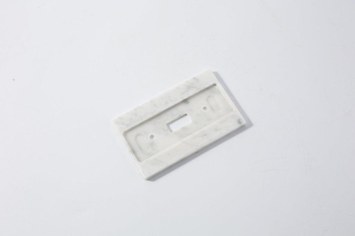 Koville Marble Single Toggle Switch Plate for Interior Walls, 4.5 × 2.8 in – Bianco Carrara, view 2