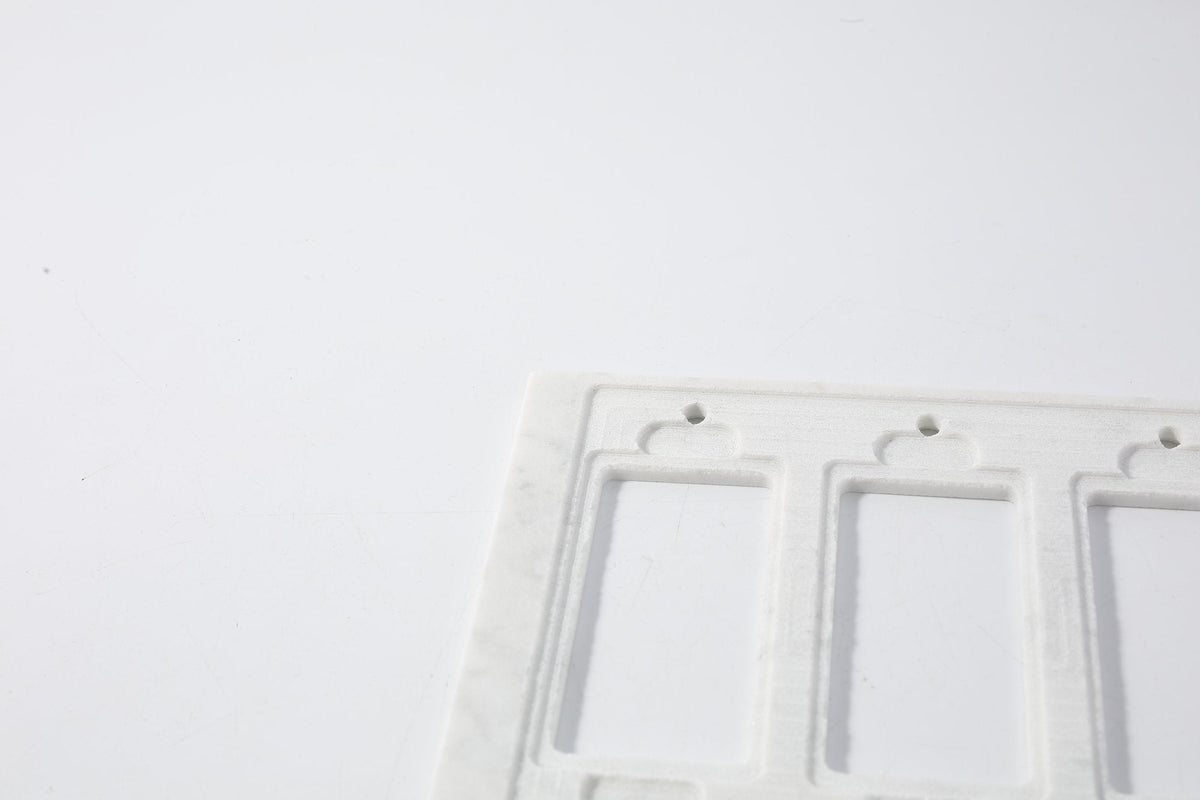 Koville Marble Three-Position Rocker Switch Plate for Interior Walls, 6.3 × 4.5 in – Bianco Carrara, view 2