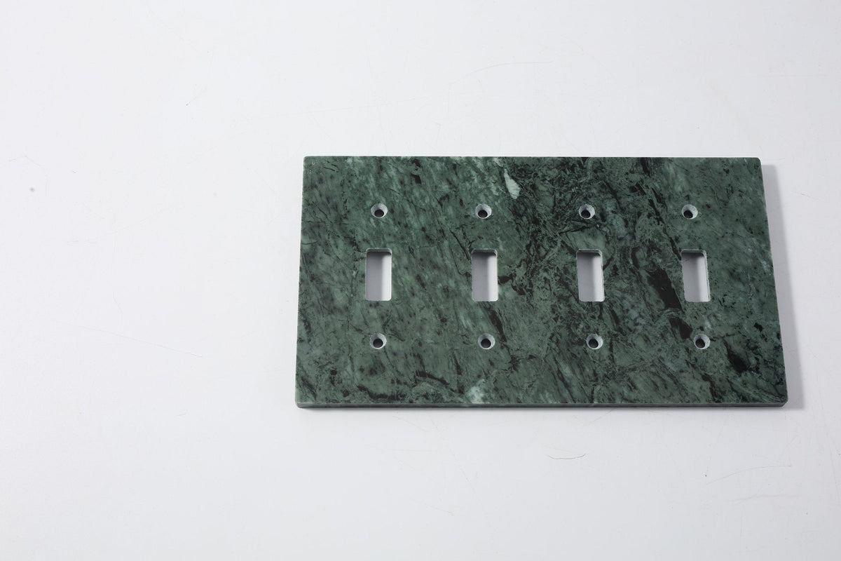 Koville Marble Four-Position Toggle Switch Plate for Interior Walls, 8.1 × 4.5 in – Indian Green, view 3