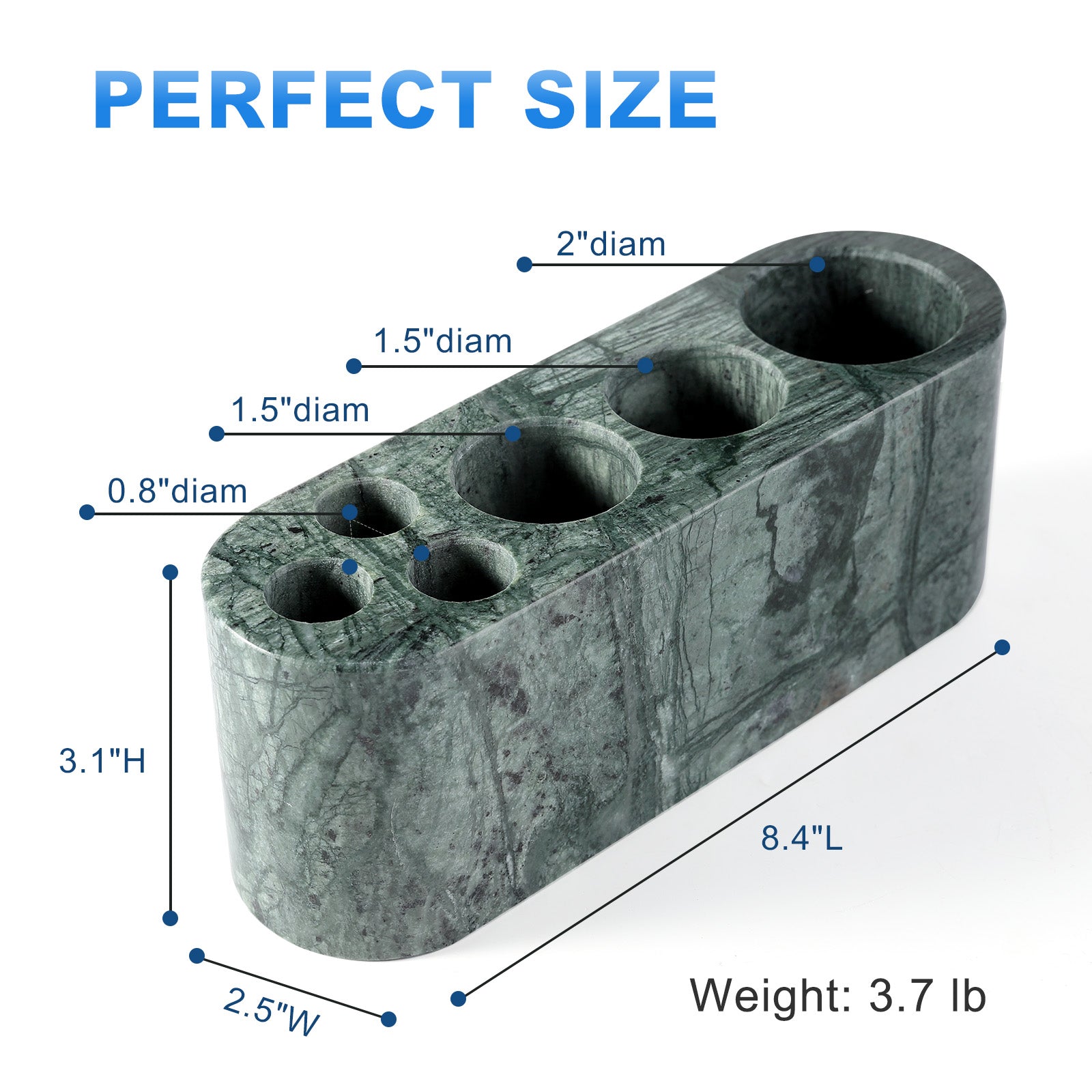 Koville Natural Marble natural marble toothbrush holder in Indian Green for bathroom vanity