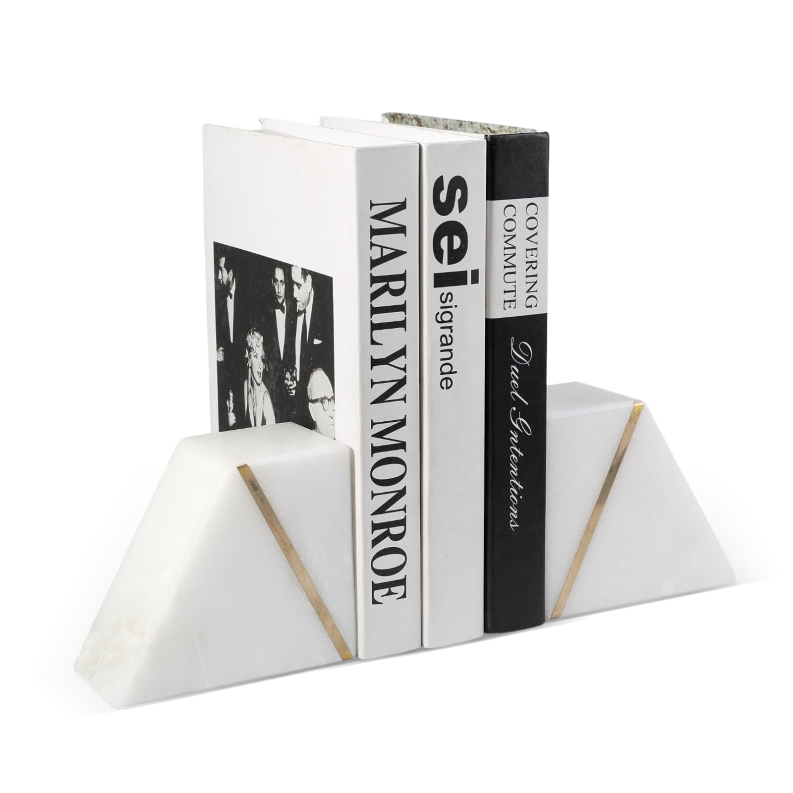 Koville white trapezoid bookend(127*108*65) in natural stone