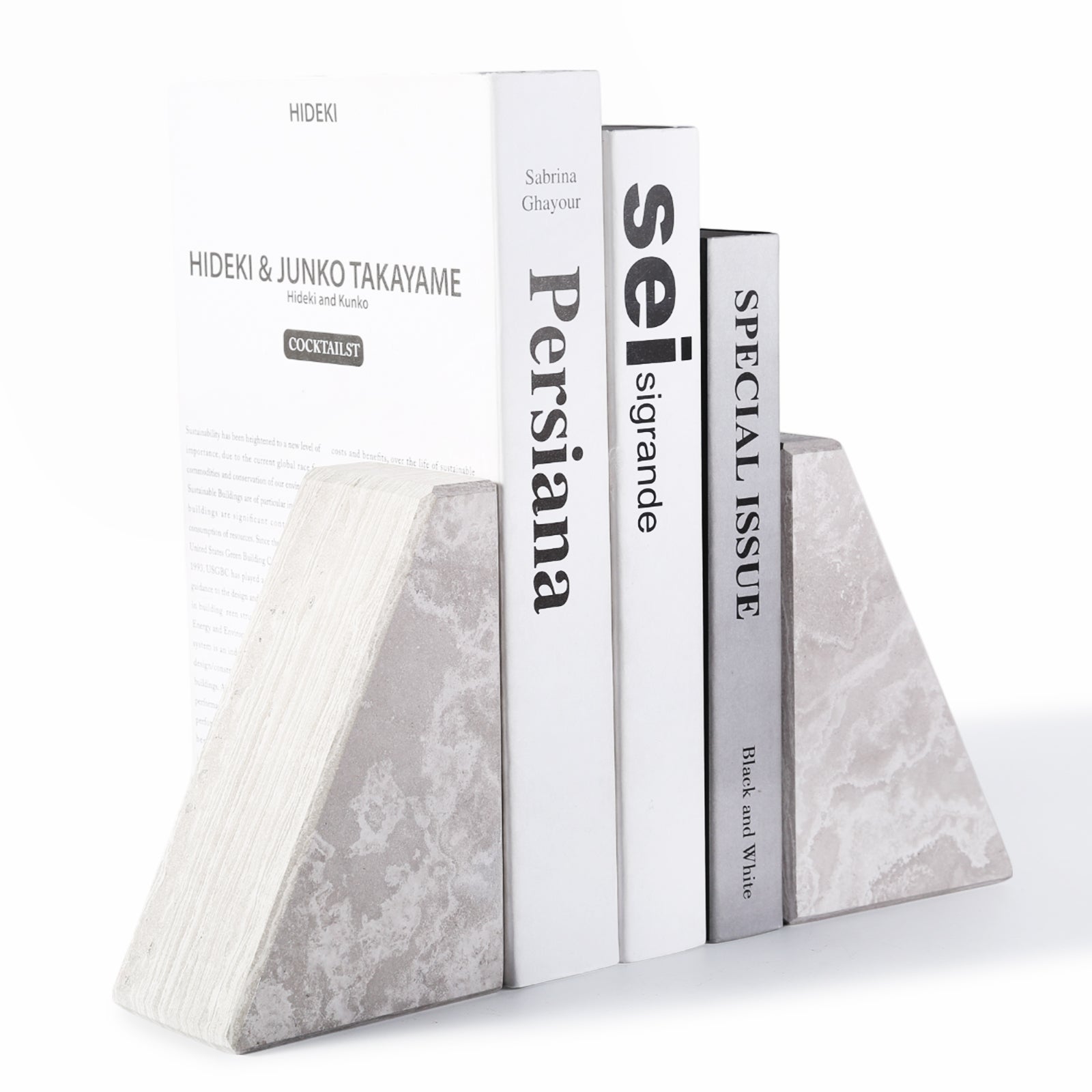 Koville Natural Stone Trapezoid Bookends in Five Sizes in natural stone, product view 103