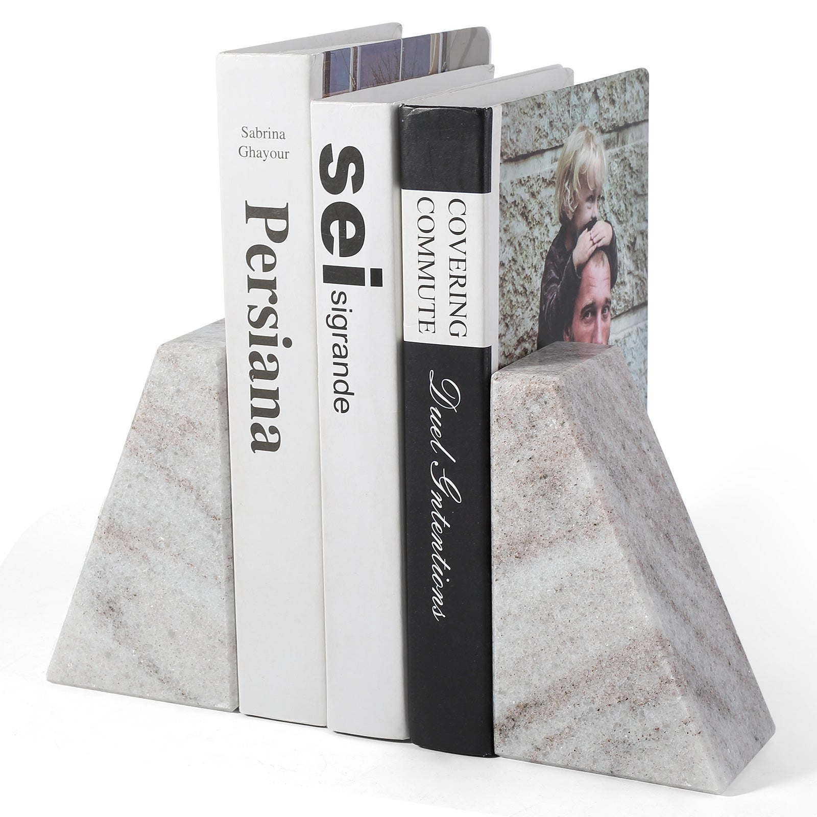 Koville Natural Stone Trapezoid Bookends in Five Sizes in natural stone, product view 131