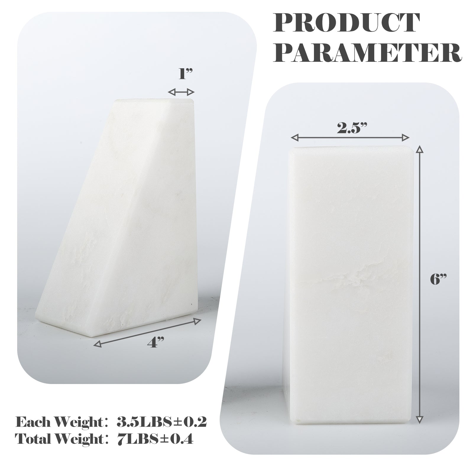 Koville Natural Stone Trapezoid Bookends in Five Sizes in natural stone, product view 81