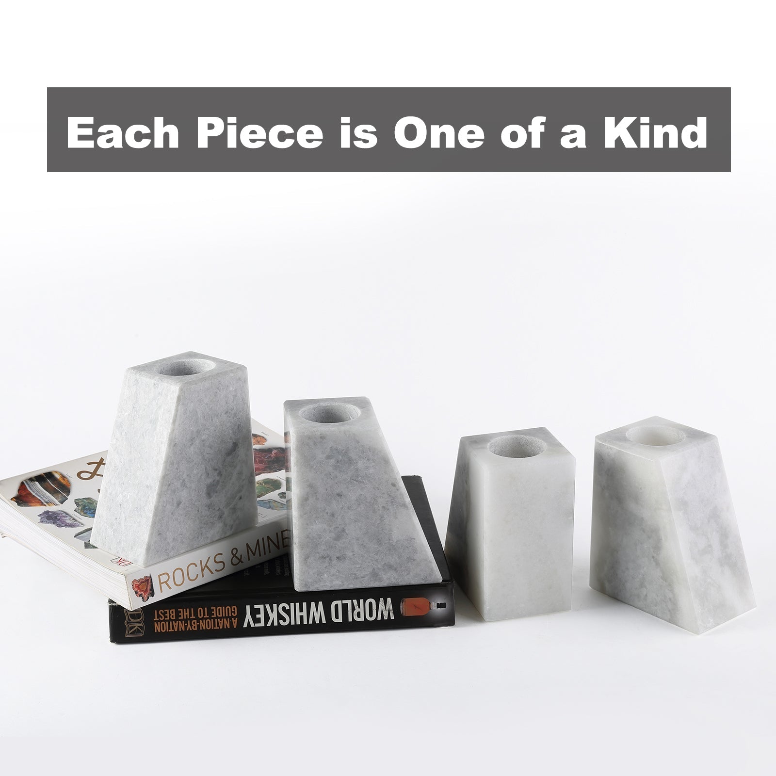 Koville Natural Stone Trapezoidal Vase Bookends in Two Sizes in natural stone, product view 4