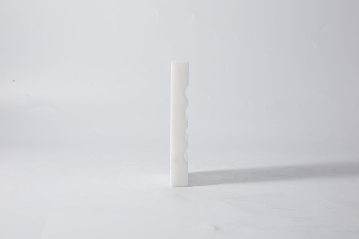 Koville Marble Vertical Soap Dish for Bathroom Countertops – Namib Bianco, view 3