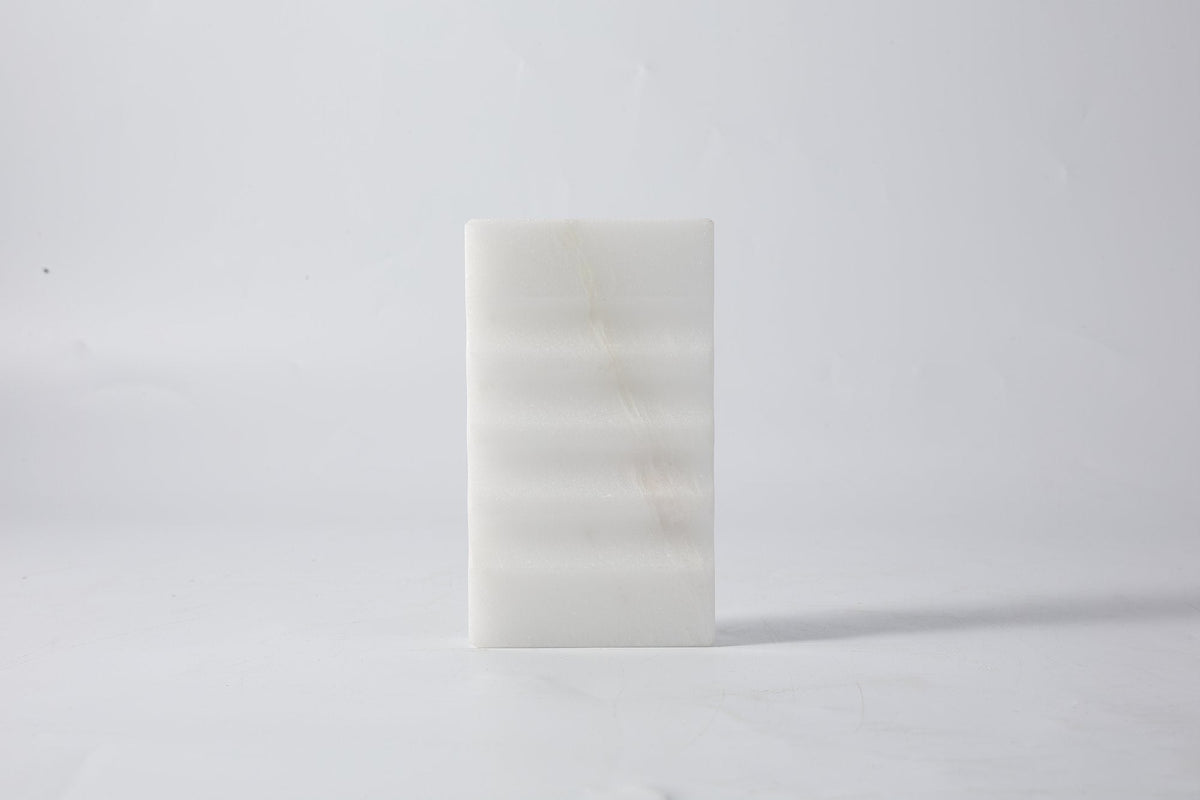 Koville Marble Vertical Soap Dish for Bathroom Countertops – Namib Bianco, view 4