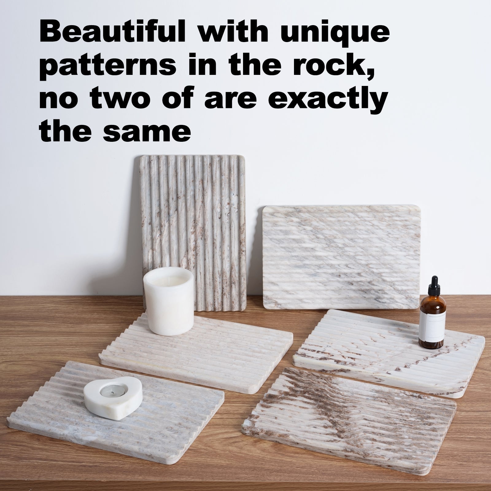 Koville Natural Stone Wavy Square Decorative Tray for Tabletop Styling in Palissandro Classico - product presentation
