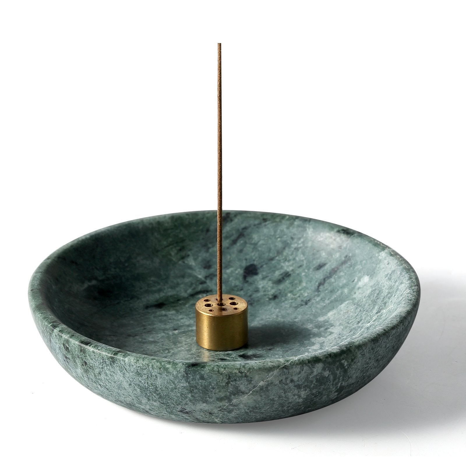 Koville green incense holder in natural stone
