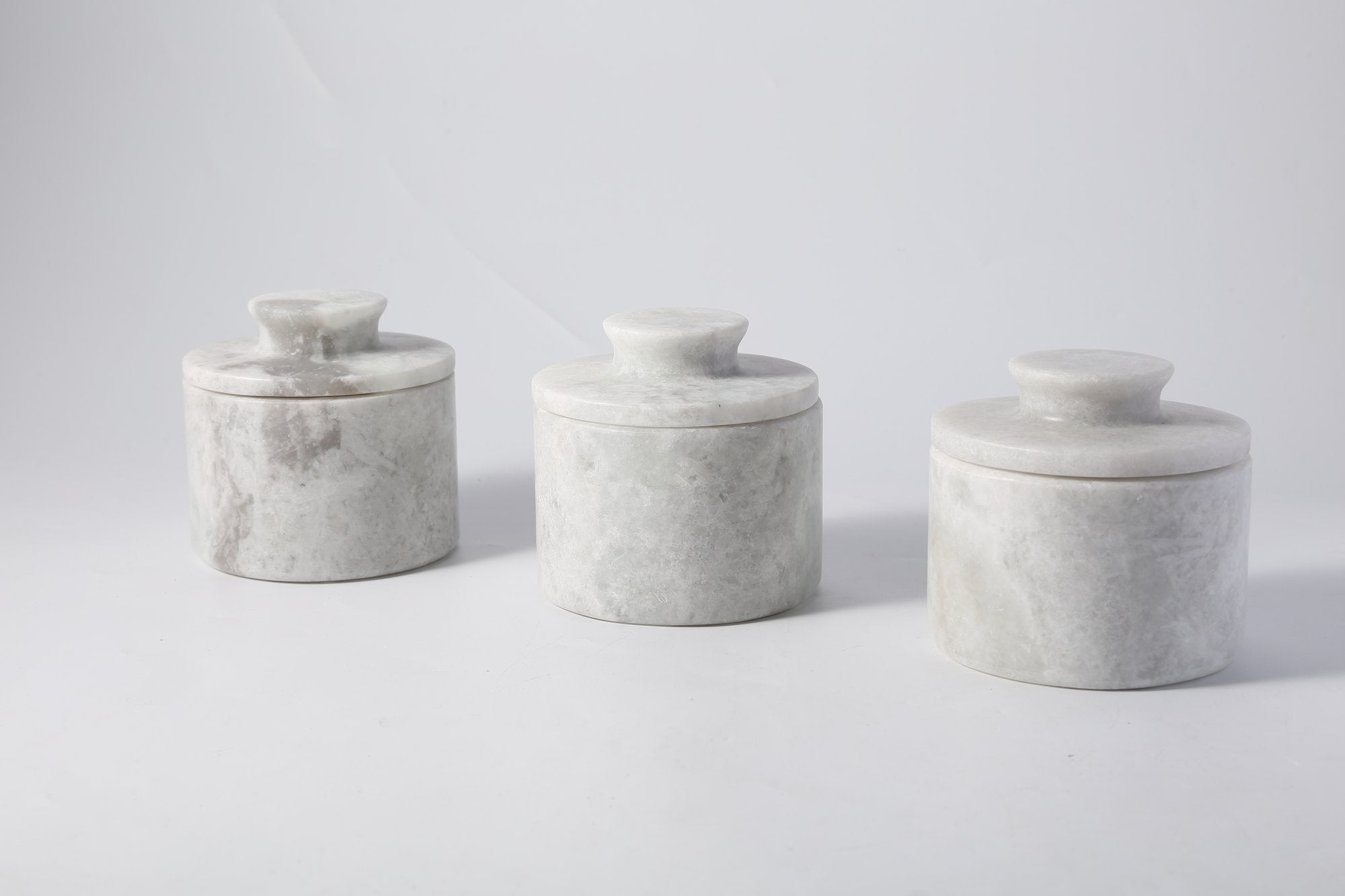 Koville Grigio Fantasy natural marble butter crock