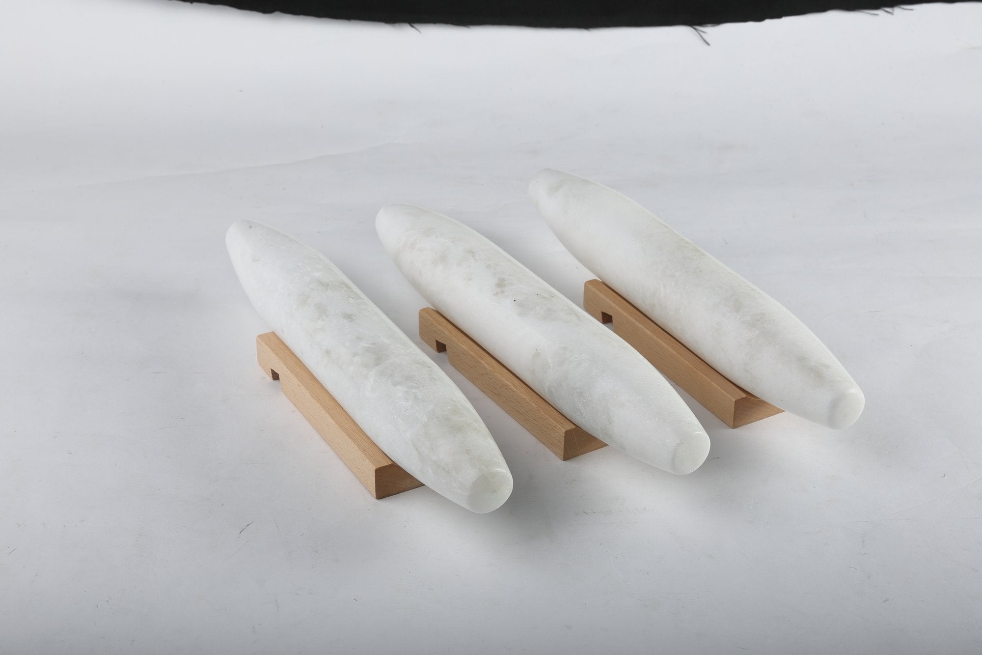 Koville white fish belly shape french rolling pin (305* 50mm) in natural stone
