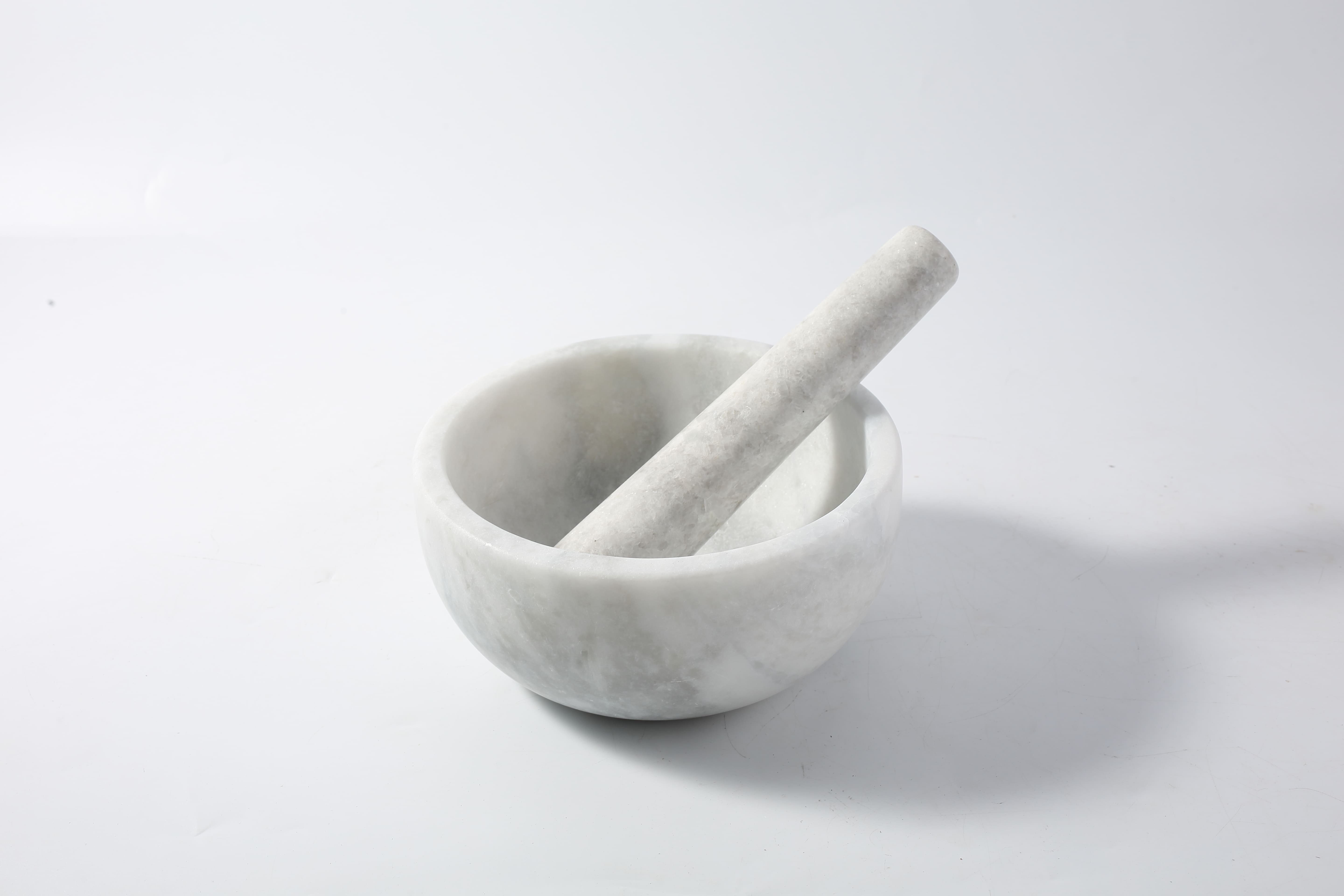 Koville honed Grigio Fantasy marble mortar and pestle, D=178 mm