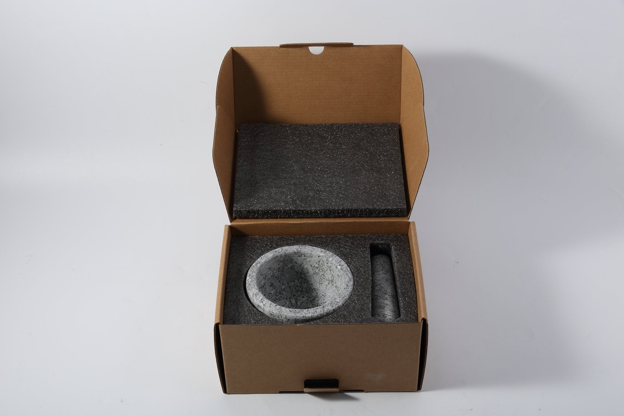 Koville purple mortar & pestle in natural stone