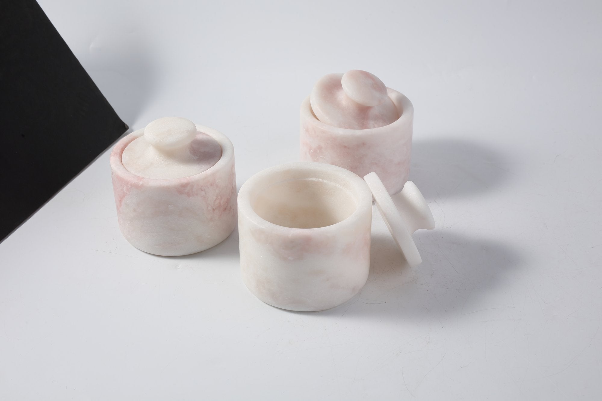 Koville natural marble spice cellar, Namibia Rose, 89 mm