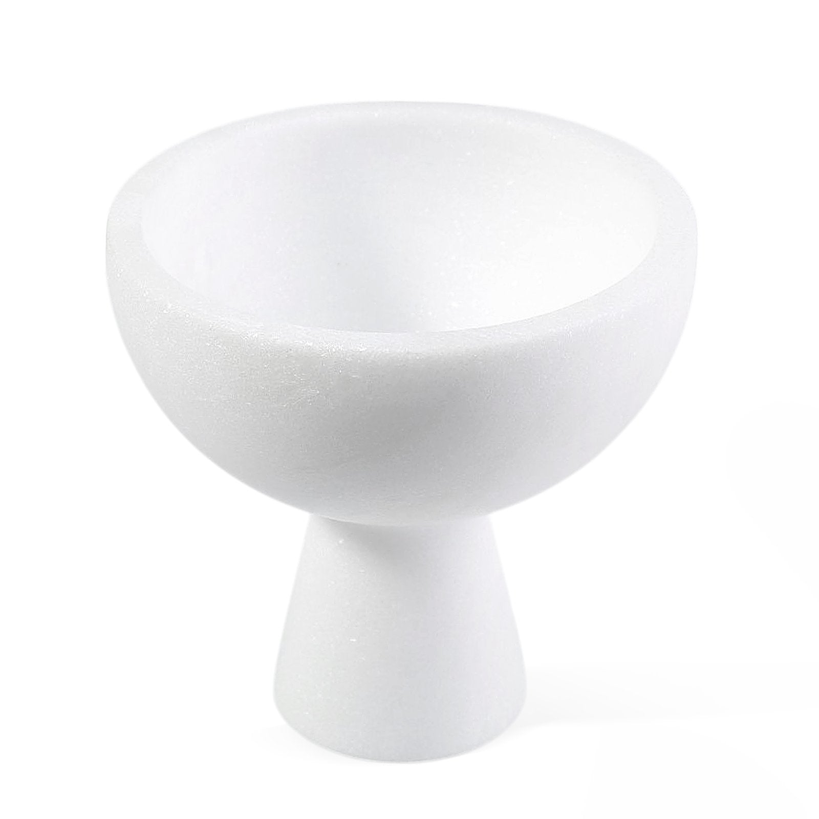 Koville natural marble storage cup 105 100 in Namib Bianco with lid on a vanity counter