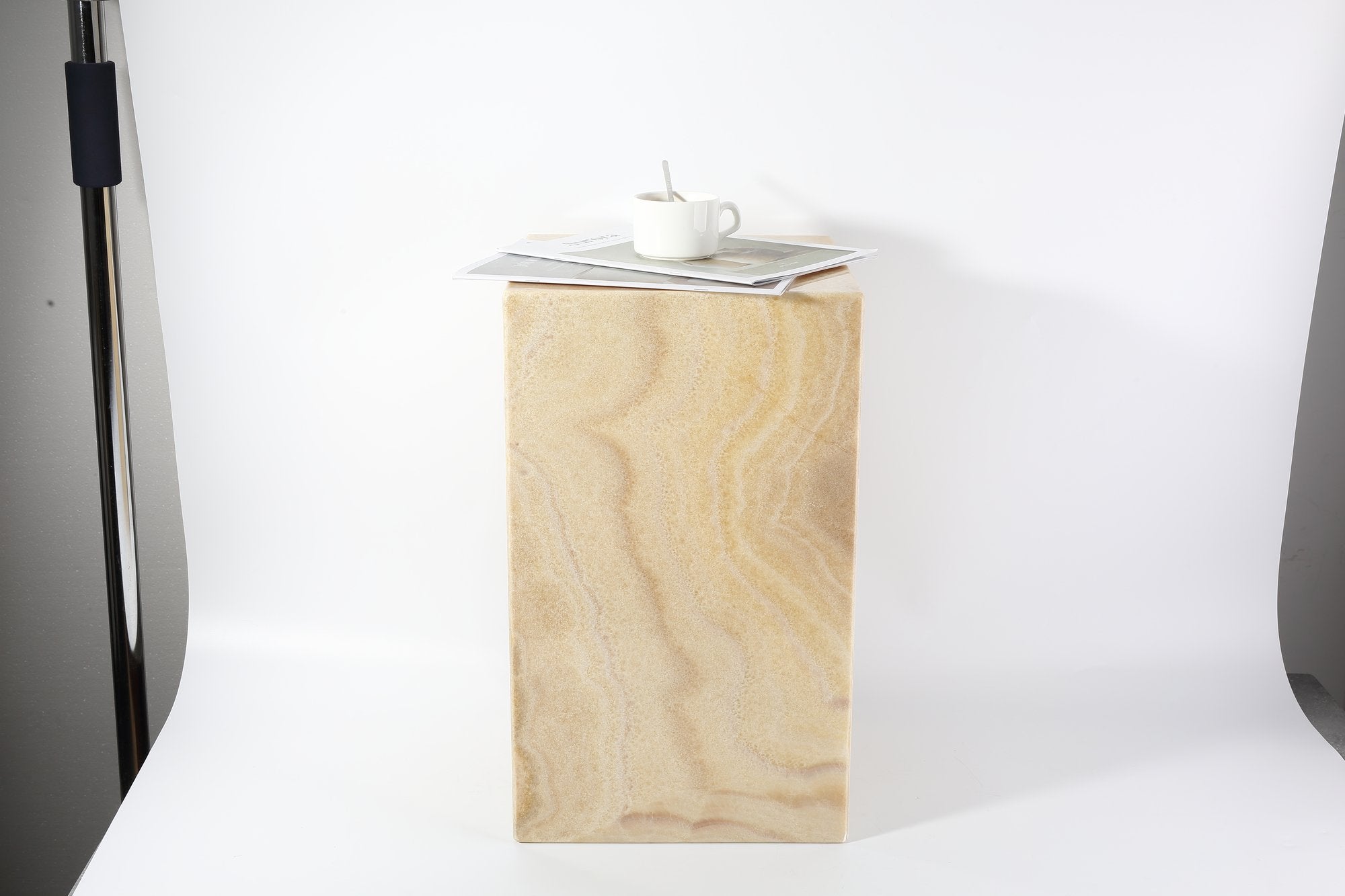 Koville orange side table in natural stone