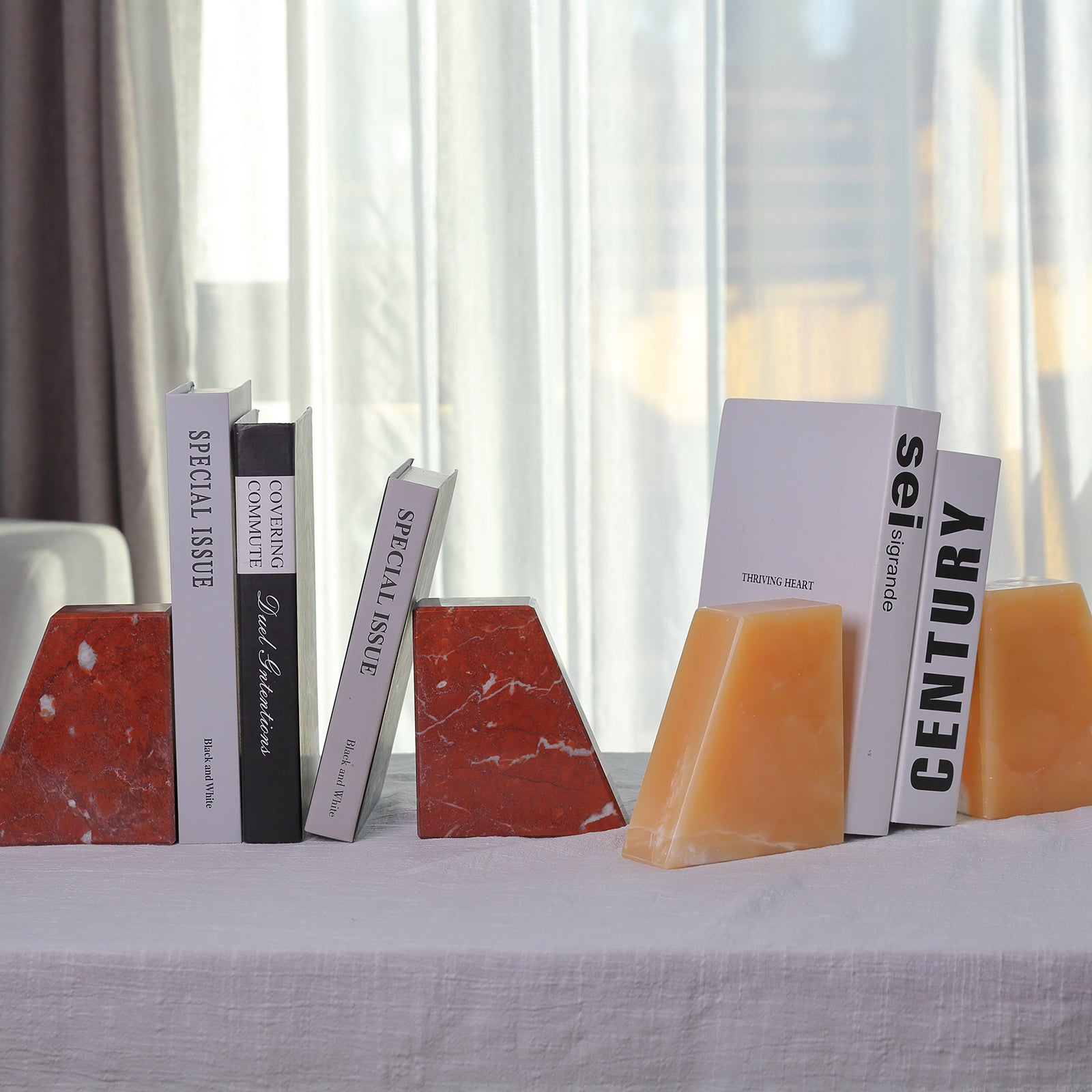 Koville Natural Stone Trapezoid Bookends in Five Sizes in natural stone, product view 15