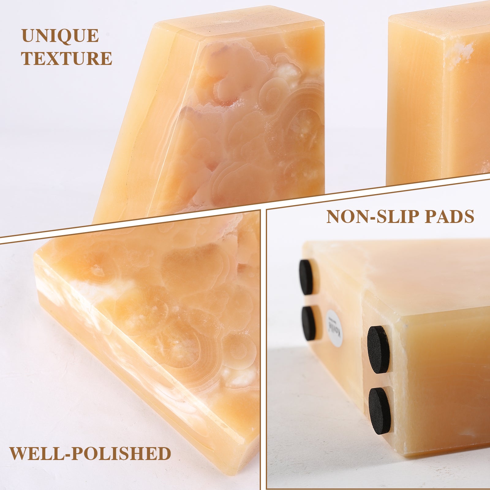 Koville Natural Stone Trapezoid Bookends in Five Sizes in natural stone, product view 14